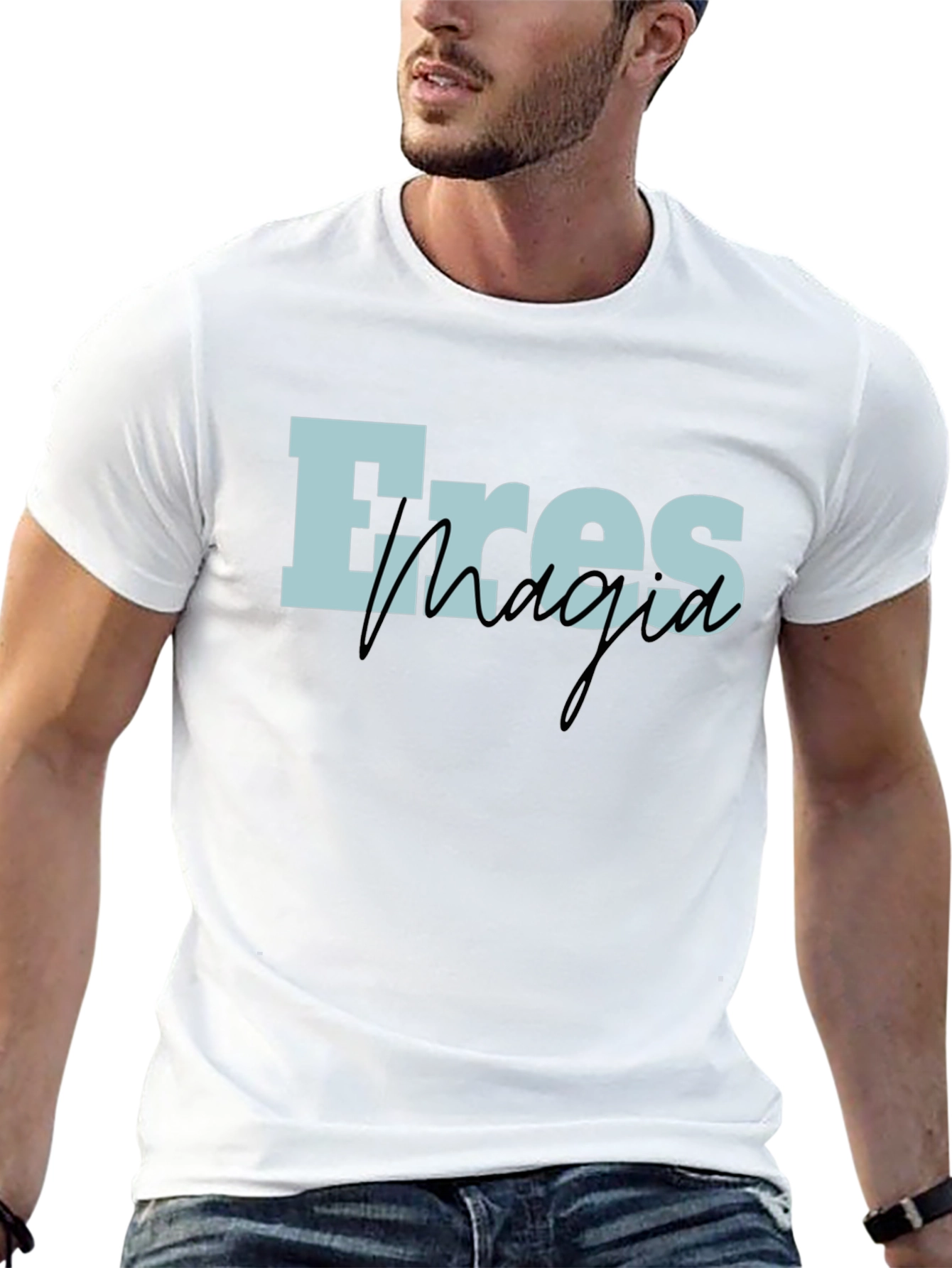 Black Eres Magia Graphic T-Shirt - Black Cotton Blend Tee view 13