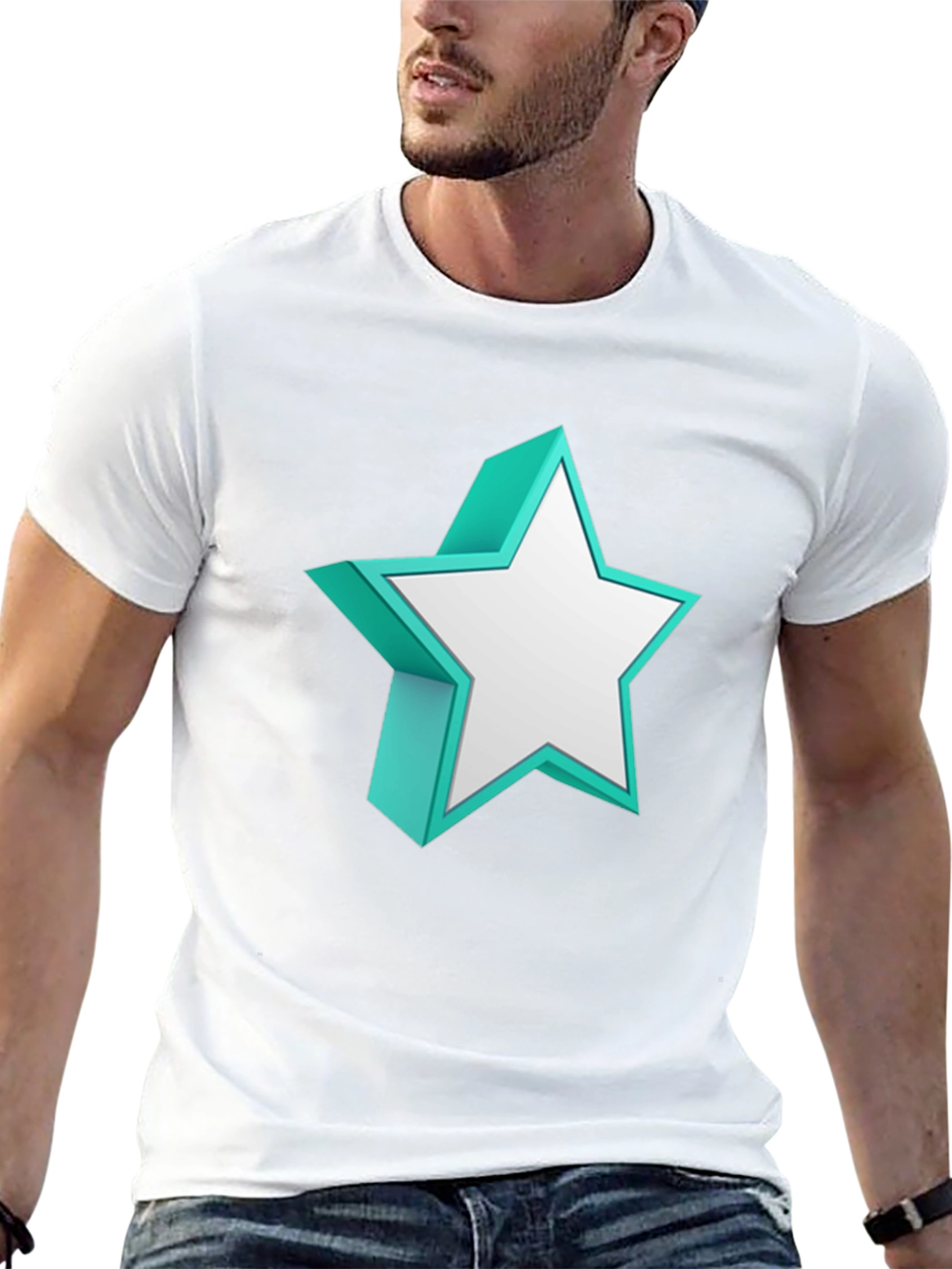 Black 3D Star Graphic Tee - Bold Style Statement view 13