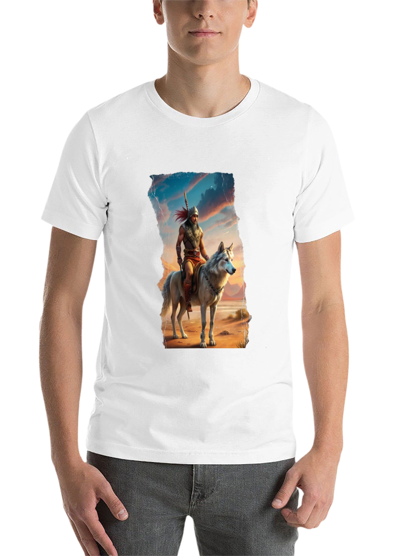 Warrior Wolf Rider Graphic Tee - Cool T-Shirt - 14