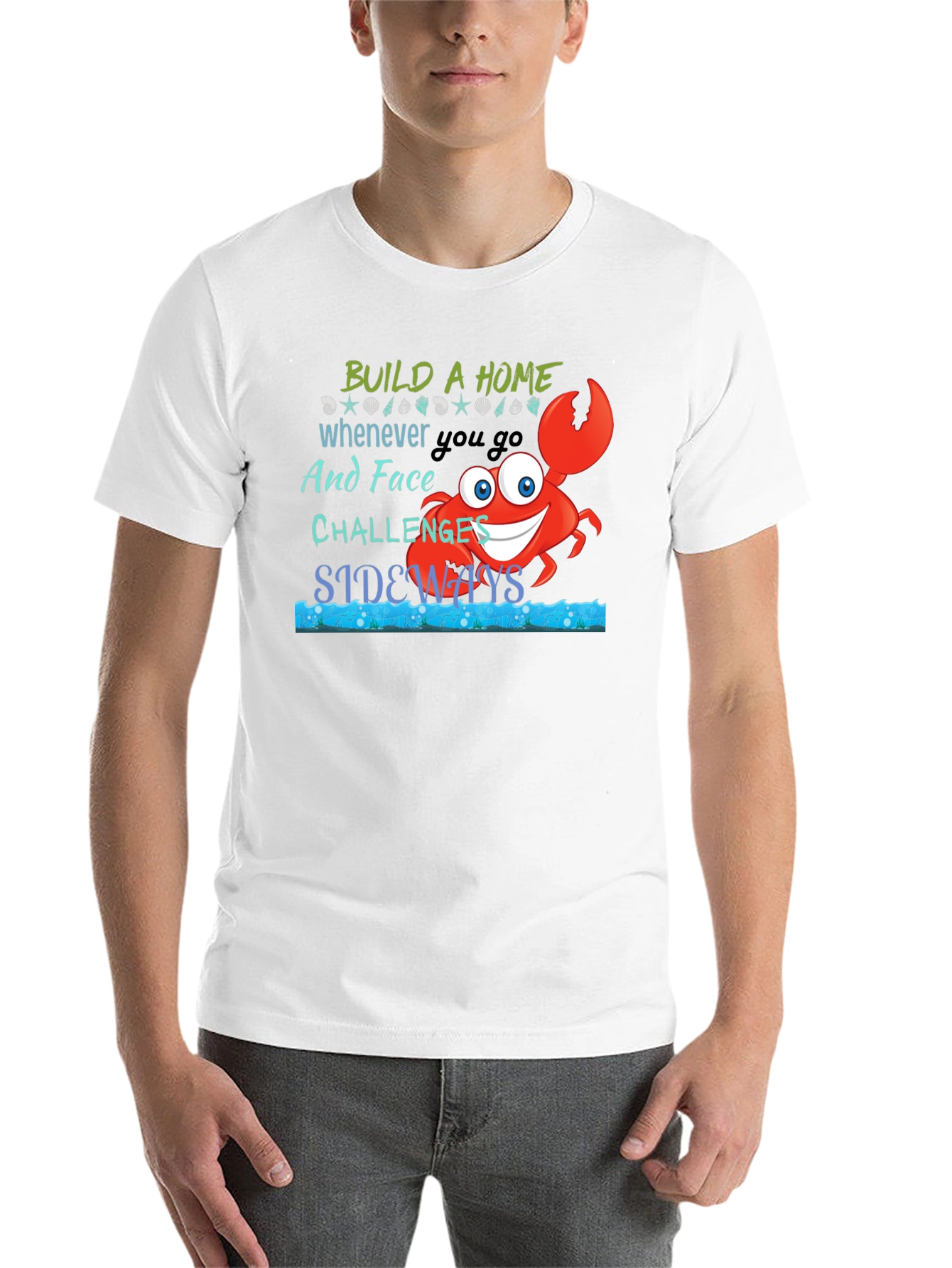 Black Build A Home Crab Graphic T-Shirt view 14