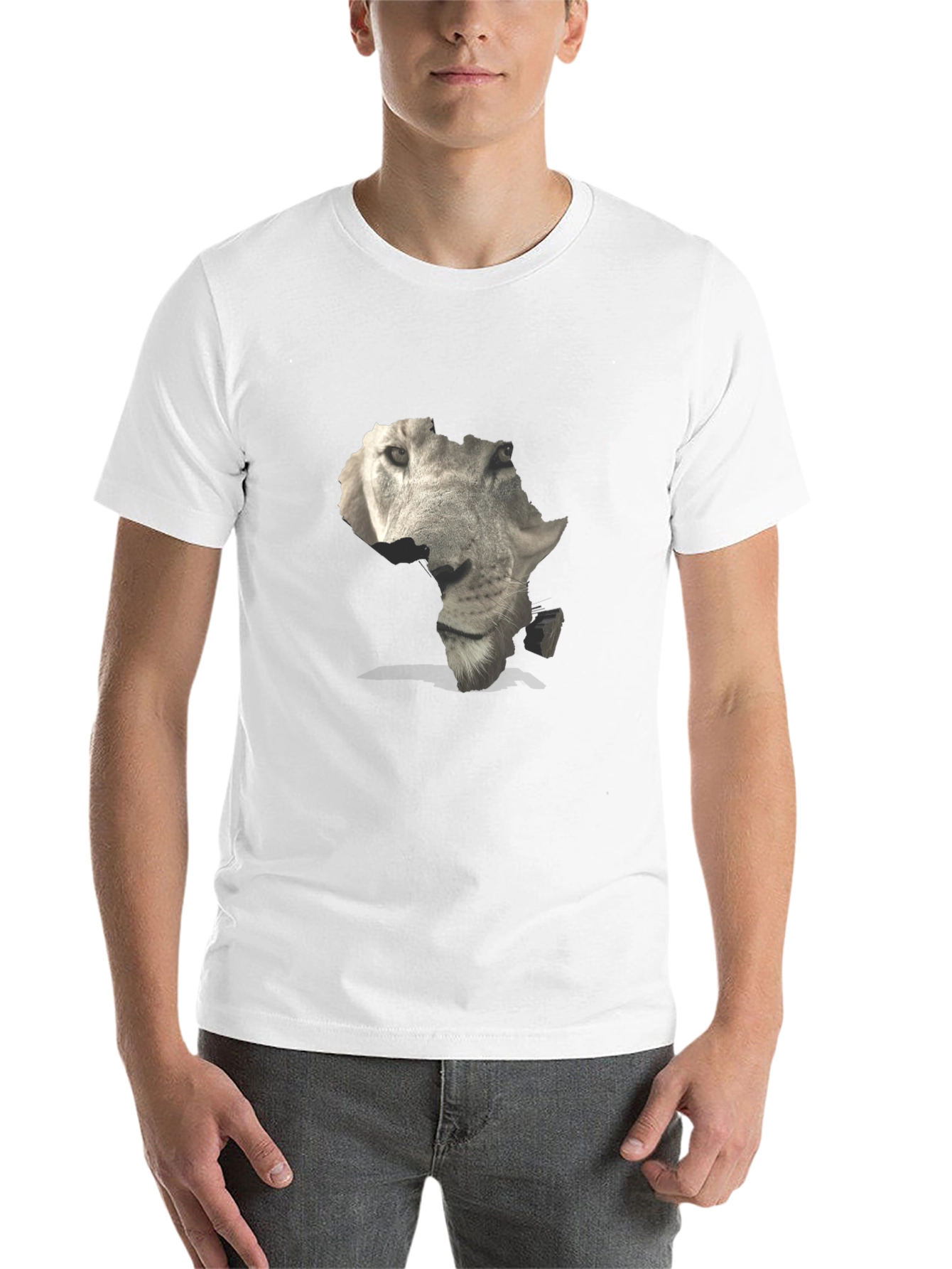 Black Africa Lion Face Graphic Tee - Black view 14