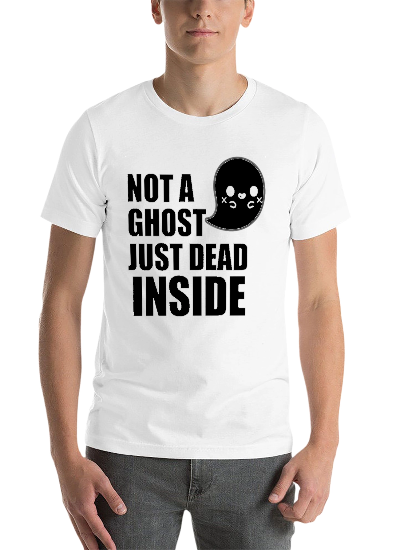 Black Not A Ghost Dead Inside Funny Graphic Tee view 14
