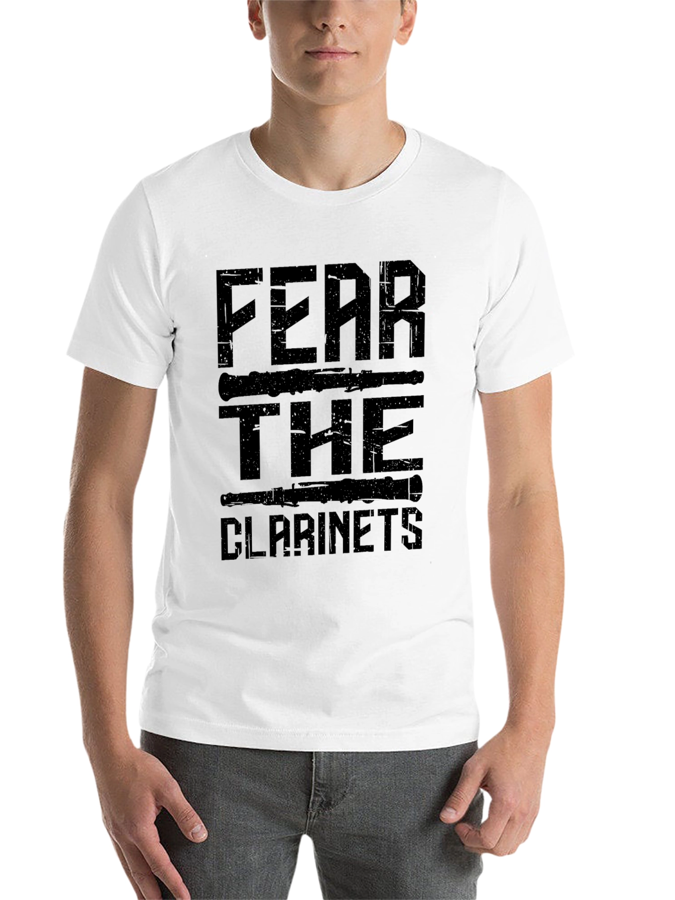 Black Fear The Clarinets Graphic T-Shirt - Musician Apparel view 14