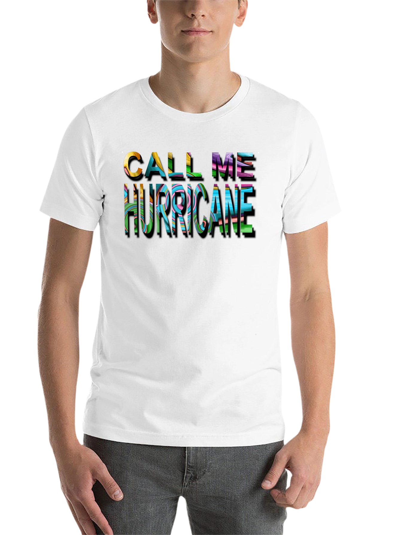 Black Call Me Hurricane Graphic Tee - Soft Cotton view 14