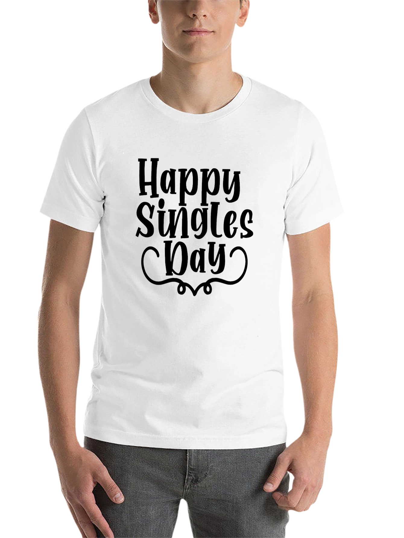 Black Happy Singles Day Black T-Shirt view 14