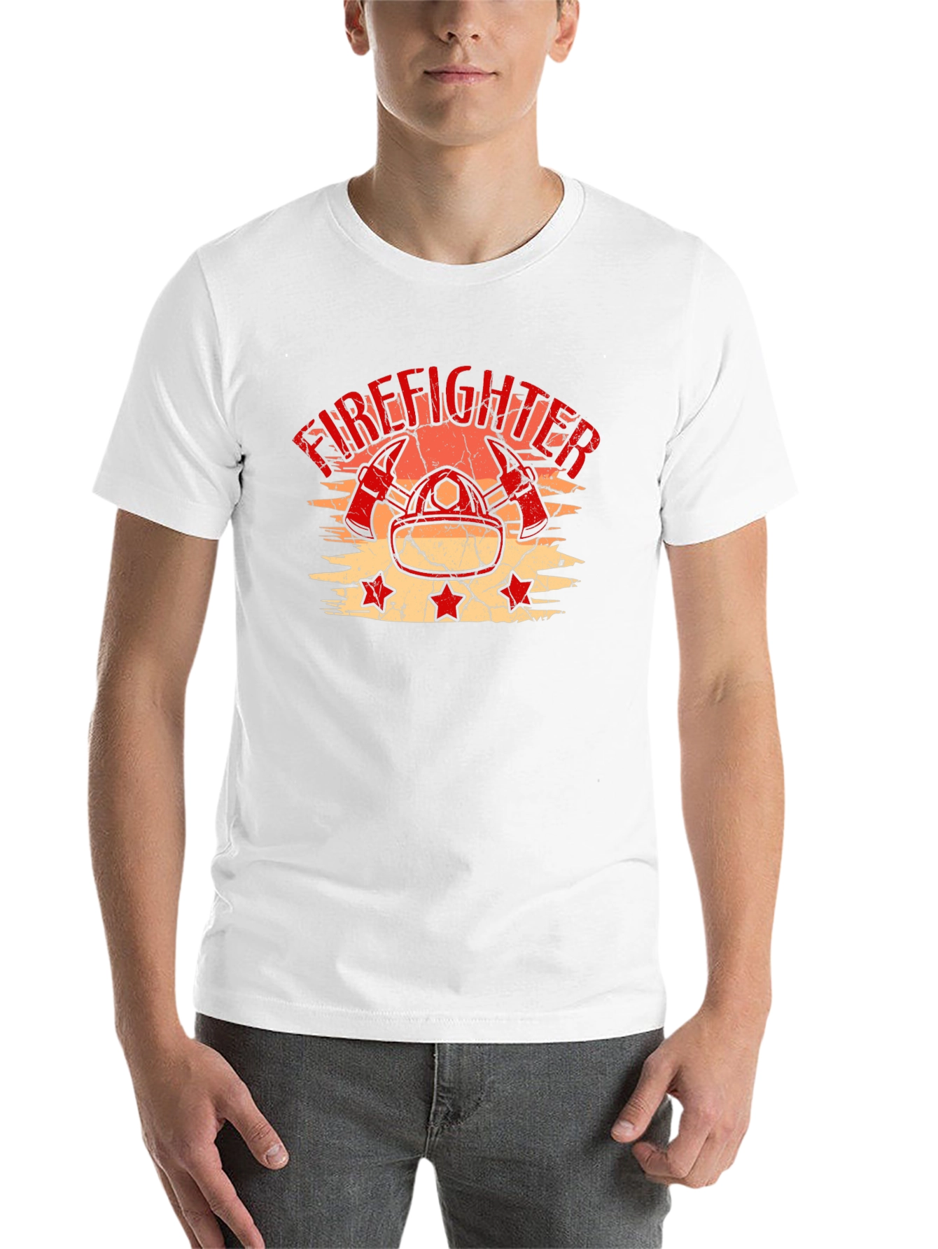 Black Firefighter T-Shirt - Distressed Graphic Tee view 14