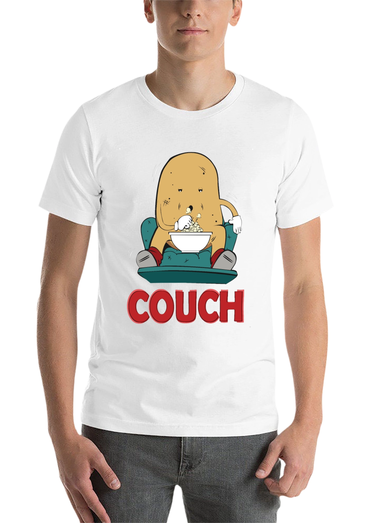 Black Potato Couch T-Shirt - Funny Lazy Spud Tee view 14