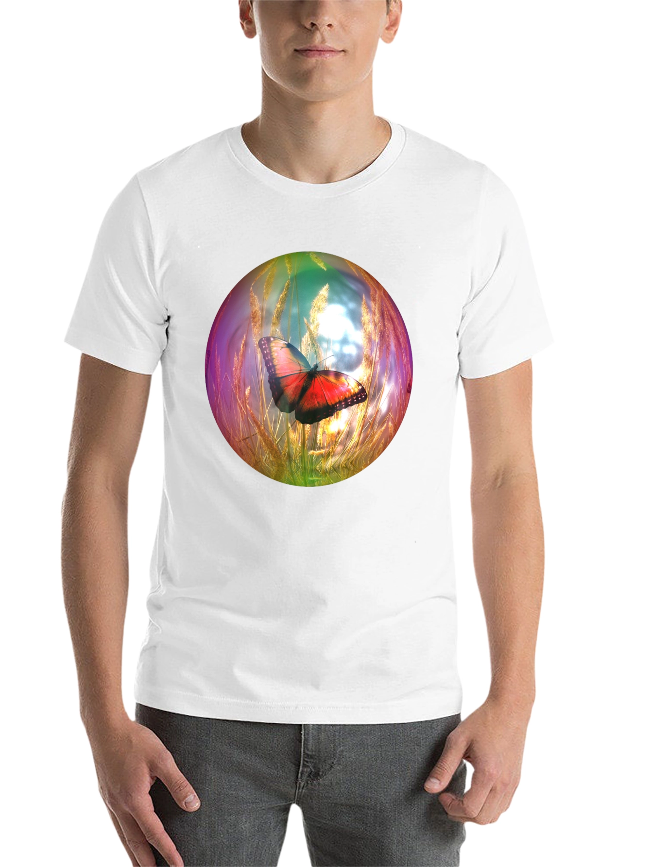 Black Butterfly Orb Graphic T-Shirt - Unique Design view 14