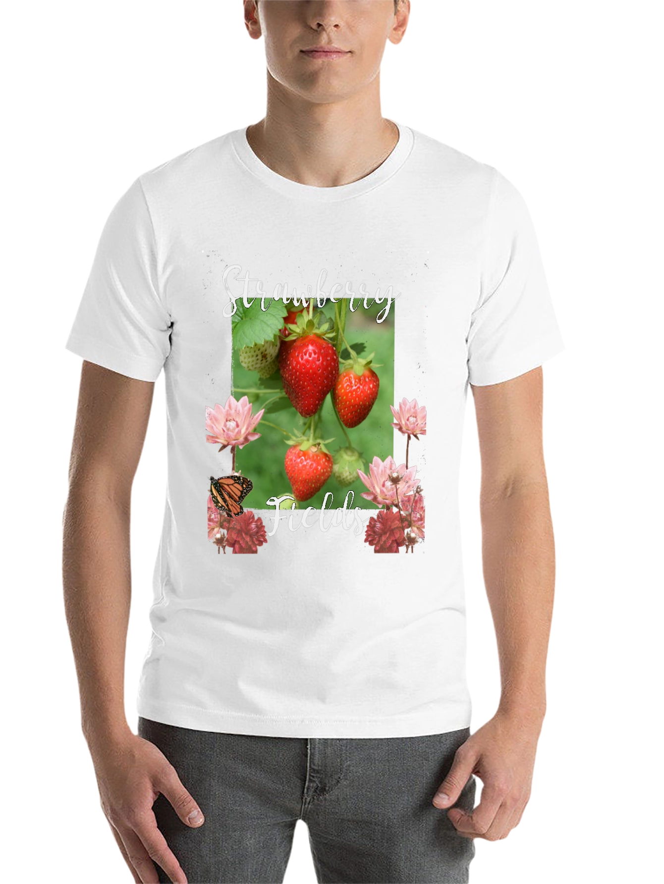 Black Strawberry Fields Graphic T-Shirt view 14