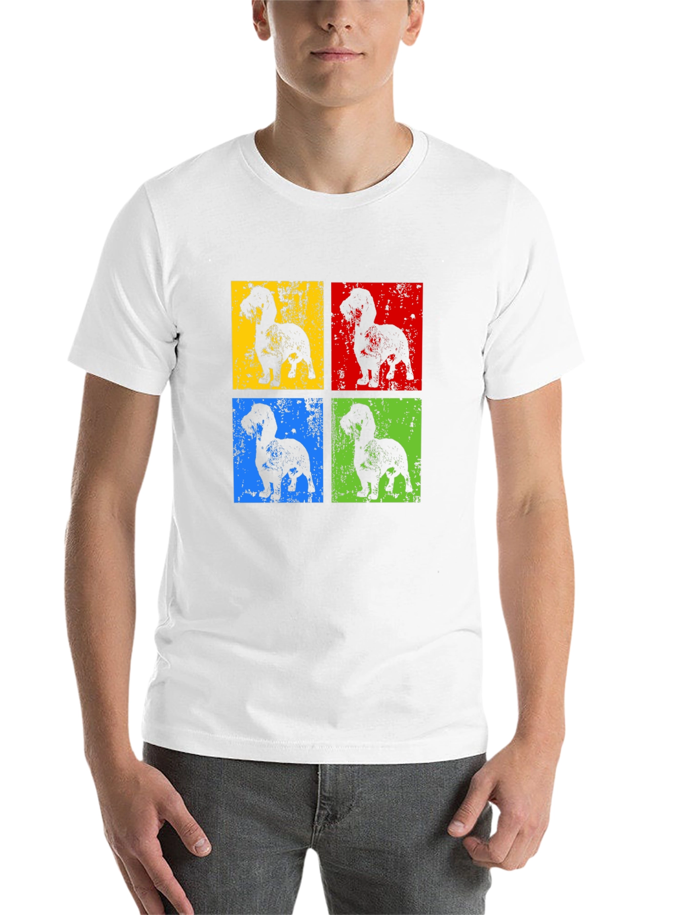 Black Dachshund Pop Art T-Shirt - Modern Dog Lover Tee view 14