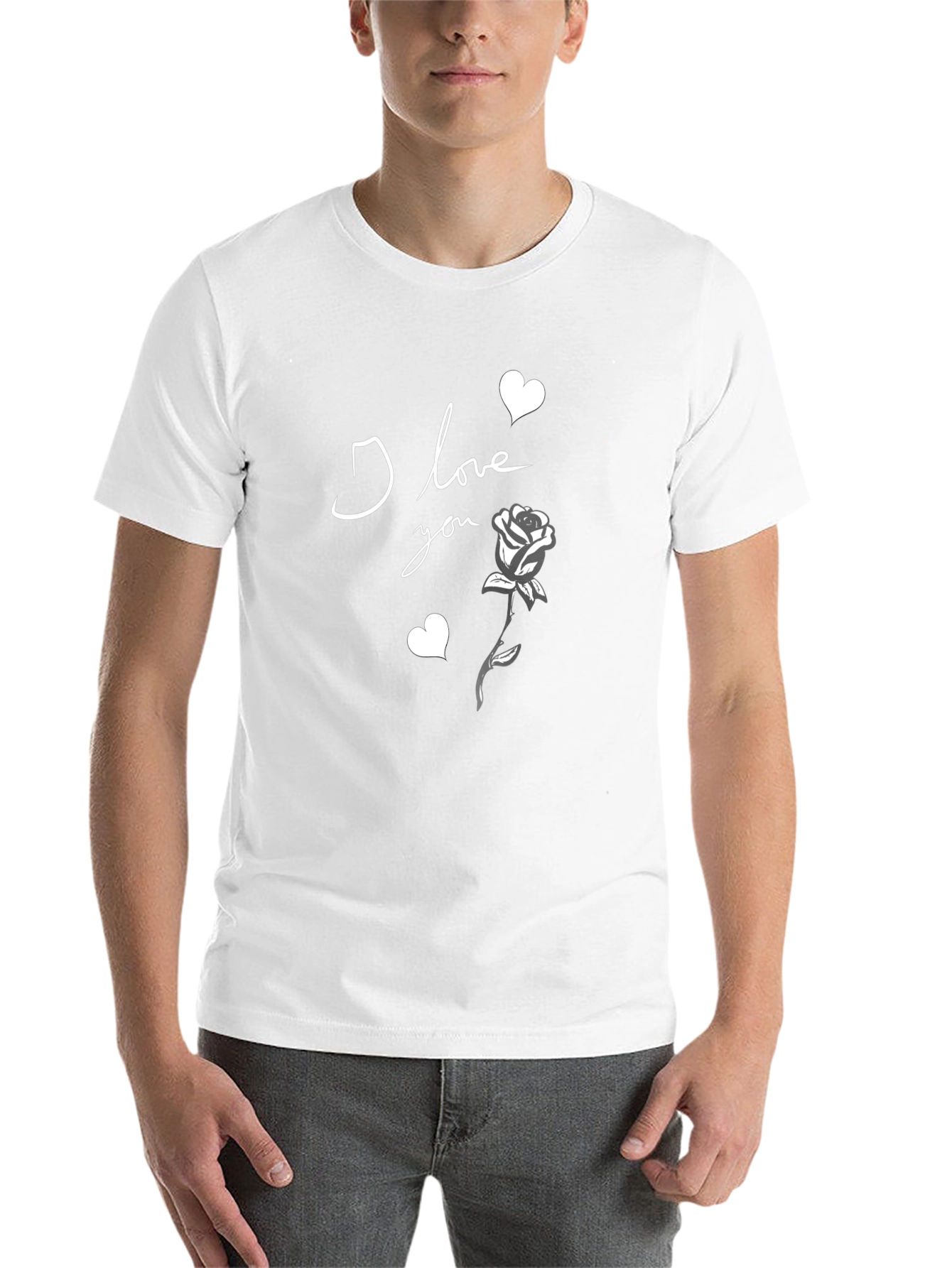 Black I Love You Rose Graphic Tee - Black view 14