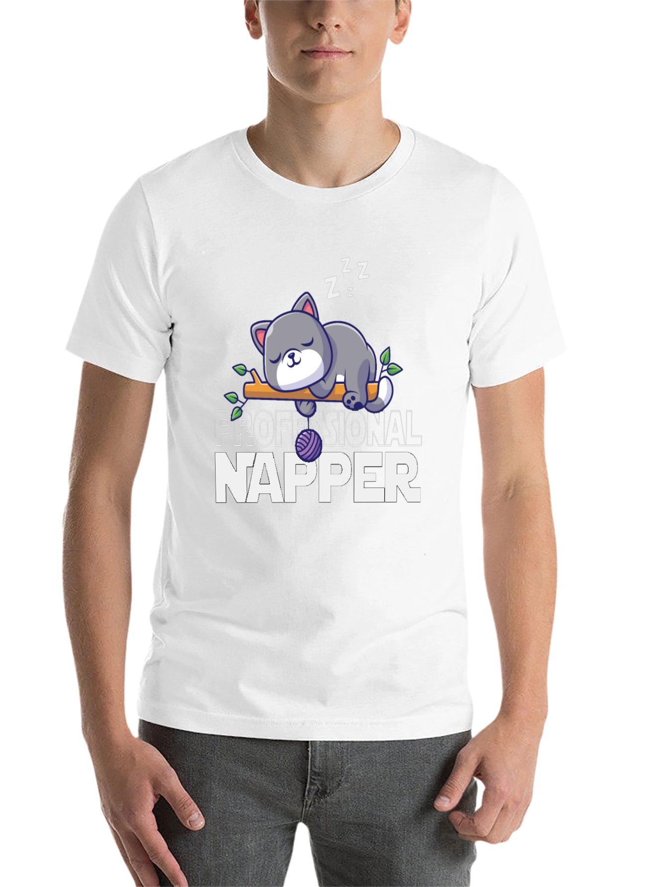 Professional Napper T-Shirt Cute Cat Tee - 14