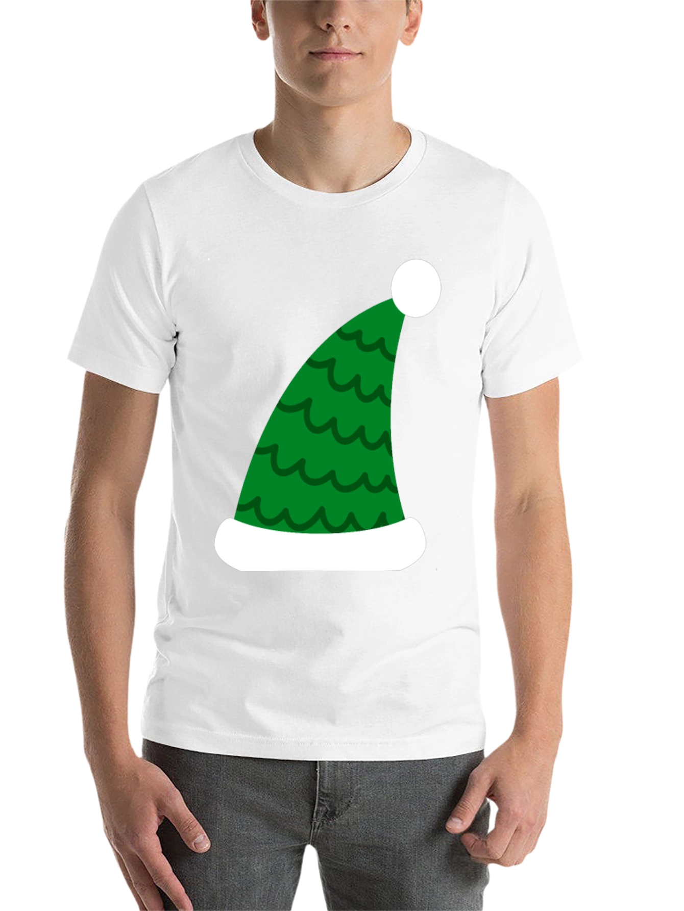 Black Festive Christmas Elf Hat T-Shirt view 14