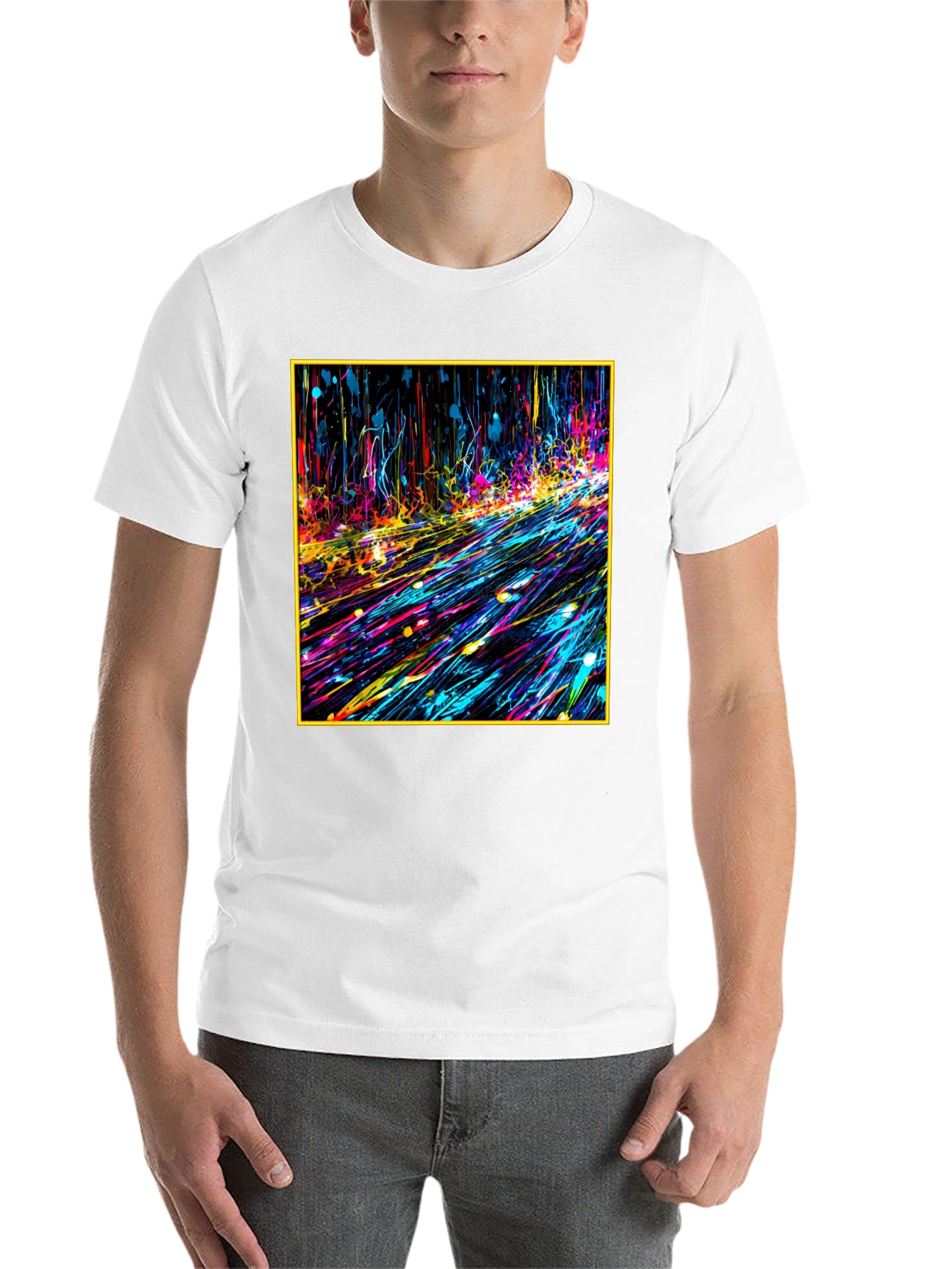 Black Abstract Art Black Tee - Bold Graphic Print view 14