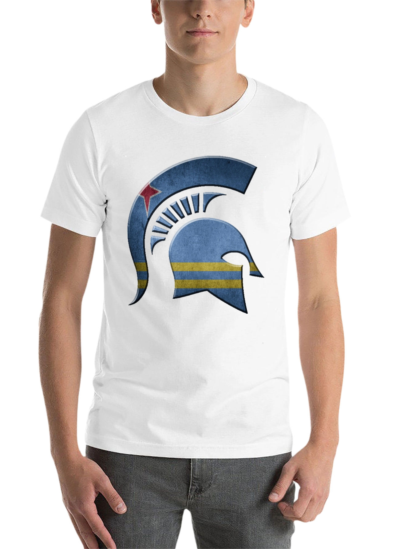 Black Aruba Spartan Helmet T-Shirt - Stylish & Unique Design view 14