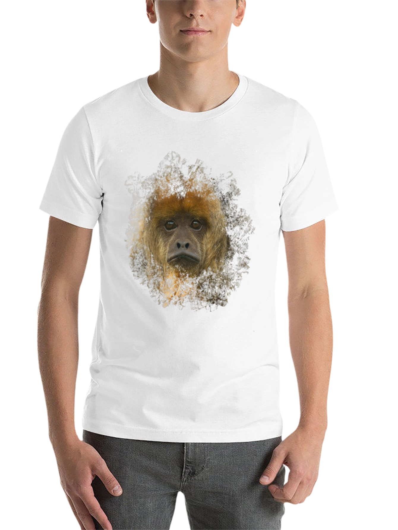 Monkey Face Graphic Black T-Shirt - 14