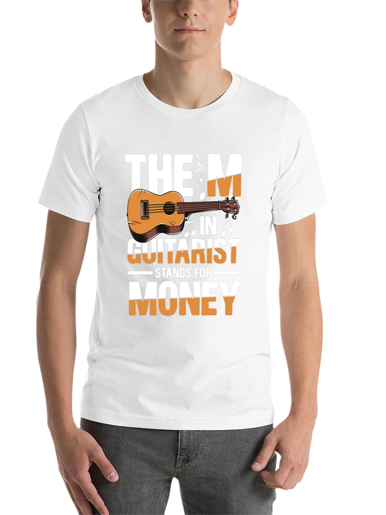 Black The M in Guitarist Stands for Money T-Shirt view 14