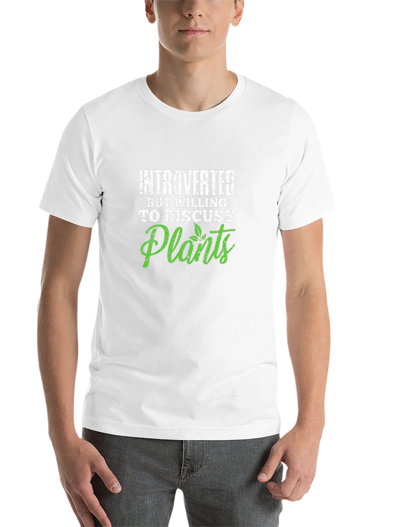 Black Introverted Plants Graphic Tee - Black Unisex T-Shirt view 14