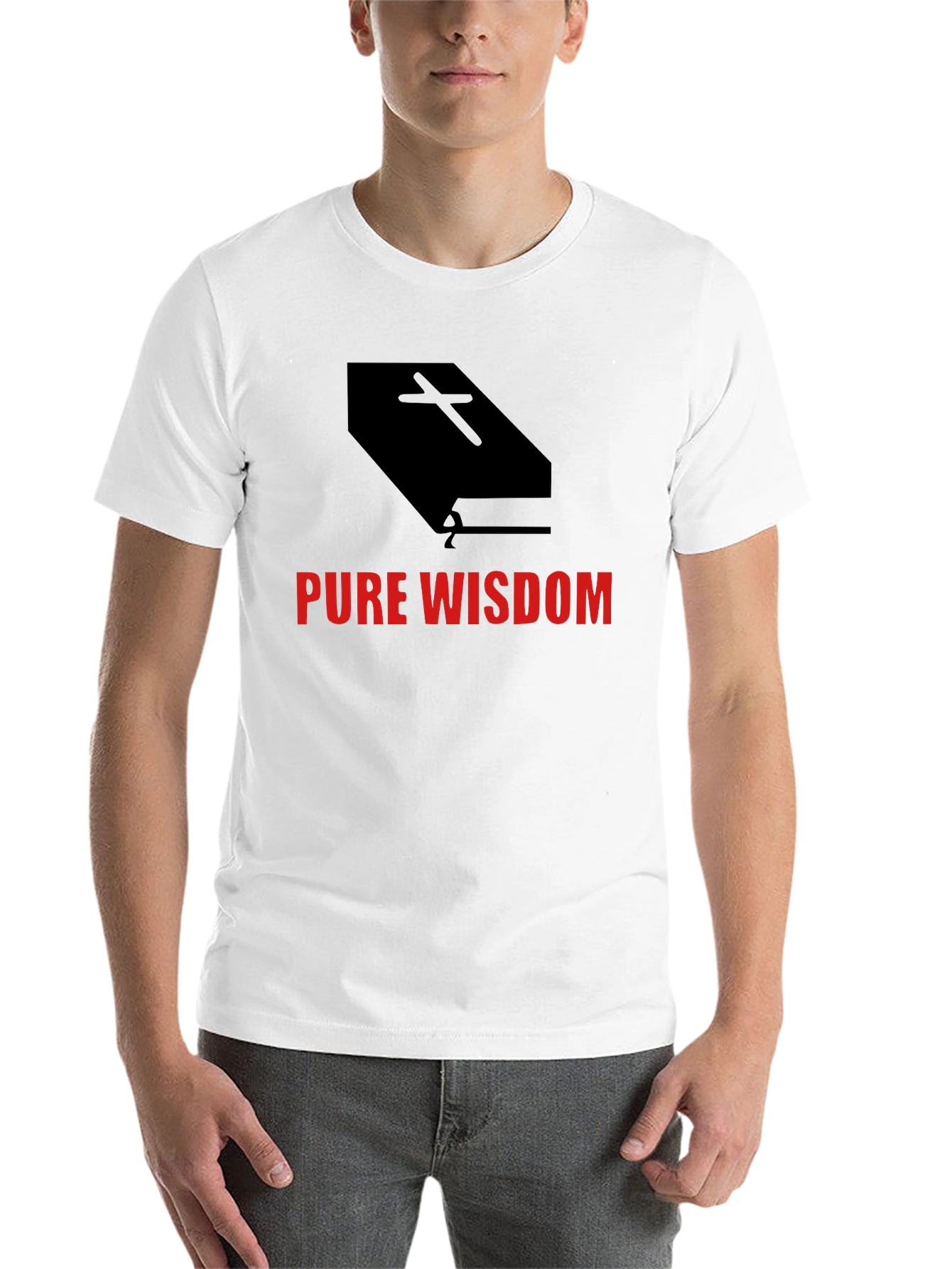 Black Pure Wisdom Graphic Tee - Black Cotton Blend view 14