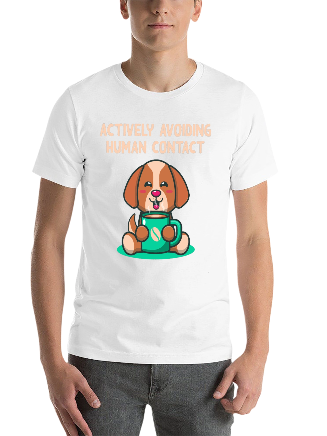 Black Actively Avoiding Human Contact Dog T-Shirt view 14
