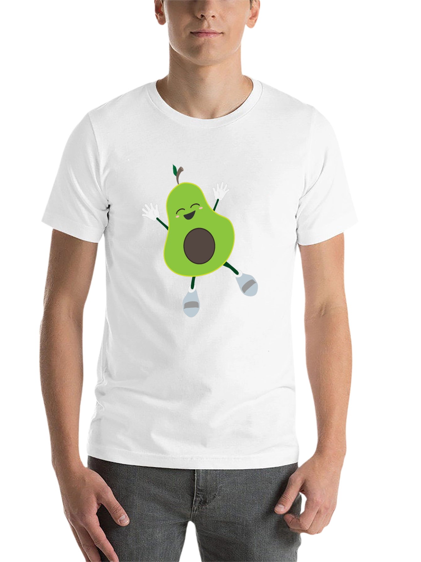 Black Funny Avocado T-Shirt - Happy Dancing Fruit Tee view 14