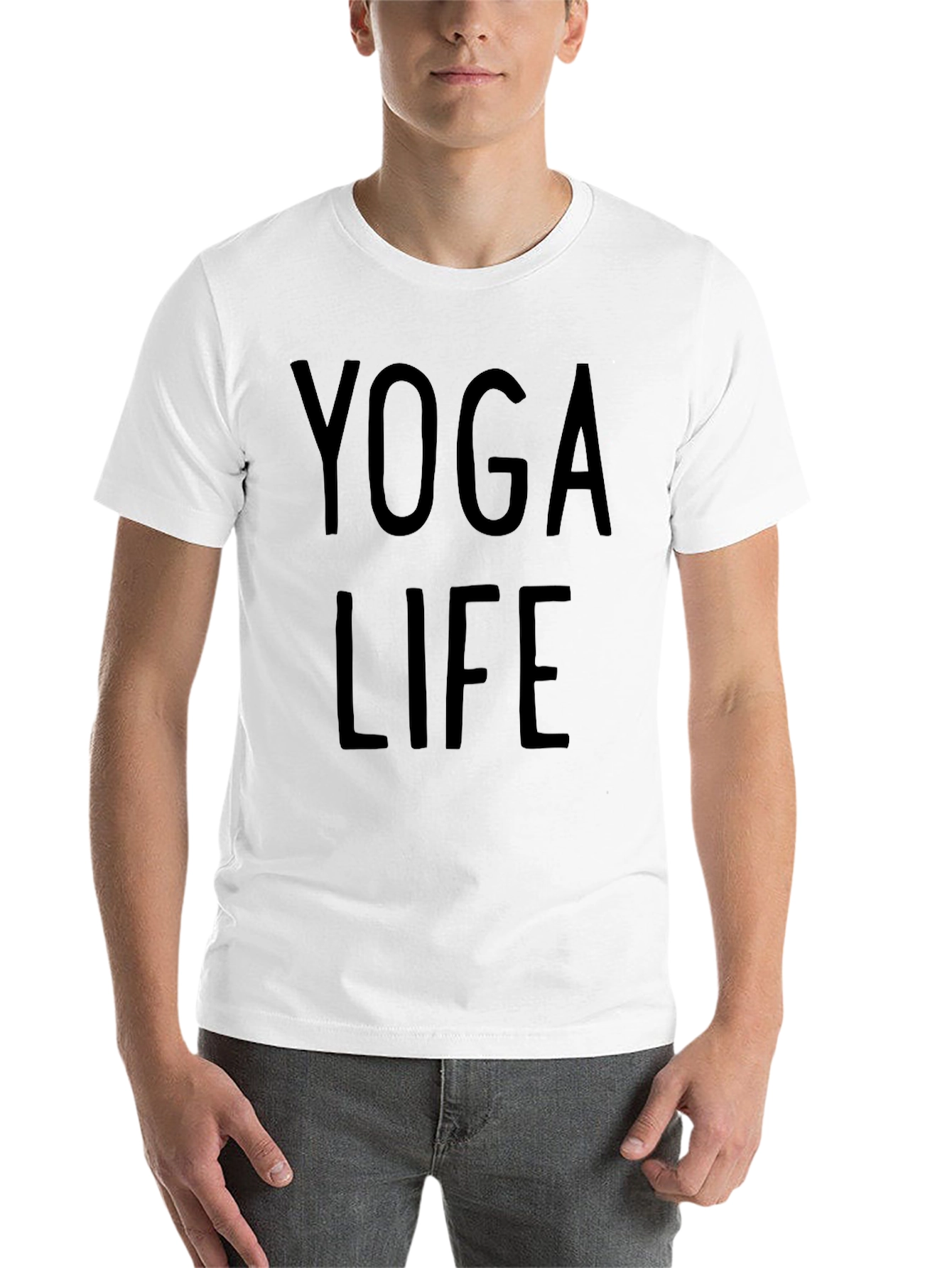 Black Yoga Life Graphic T-Shirt - Black Cotton Blend view 14