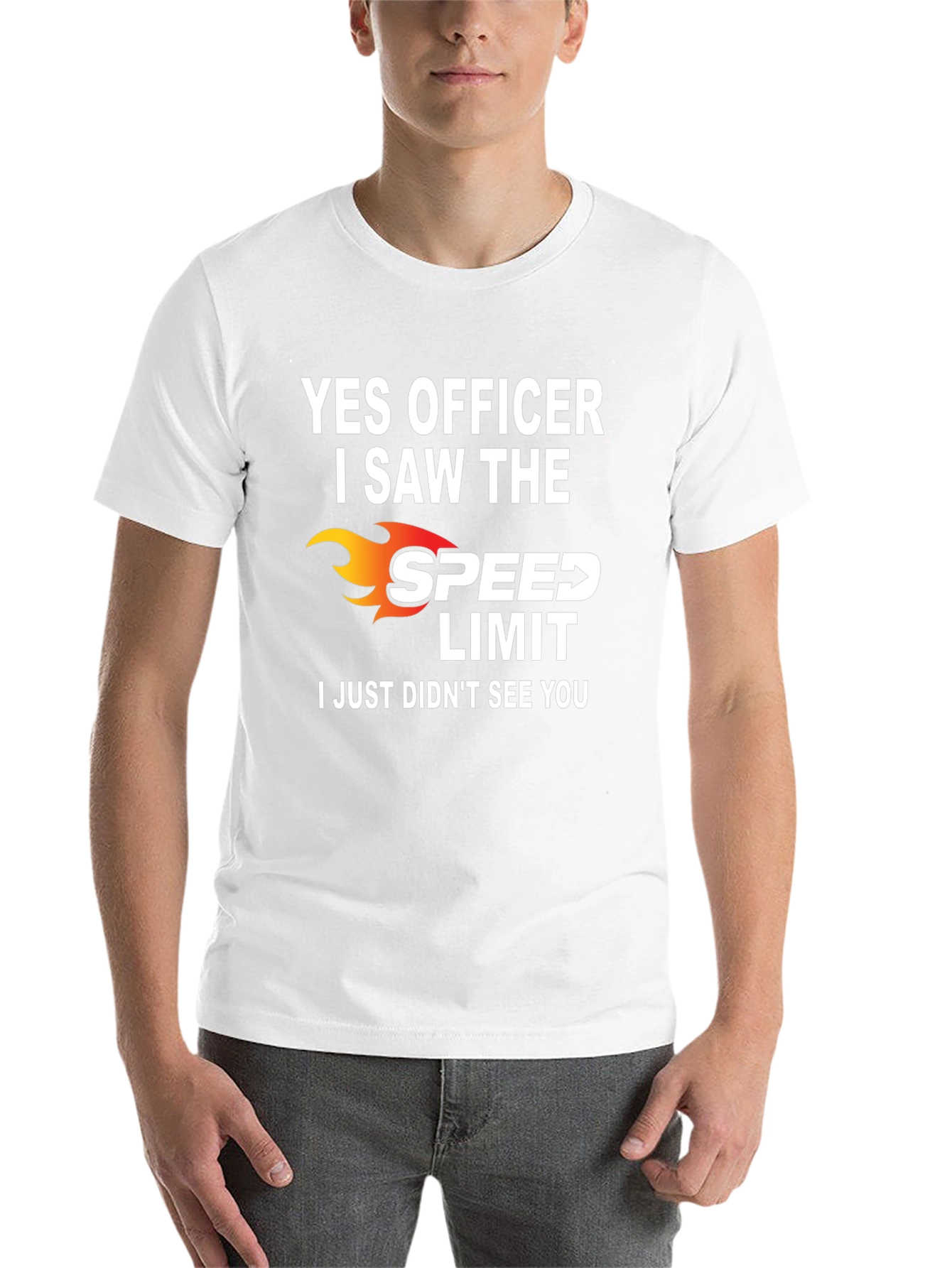 Black Funny Speed Limit T-Shirt - Yes Officer view 14