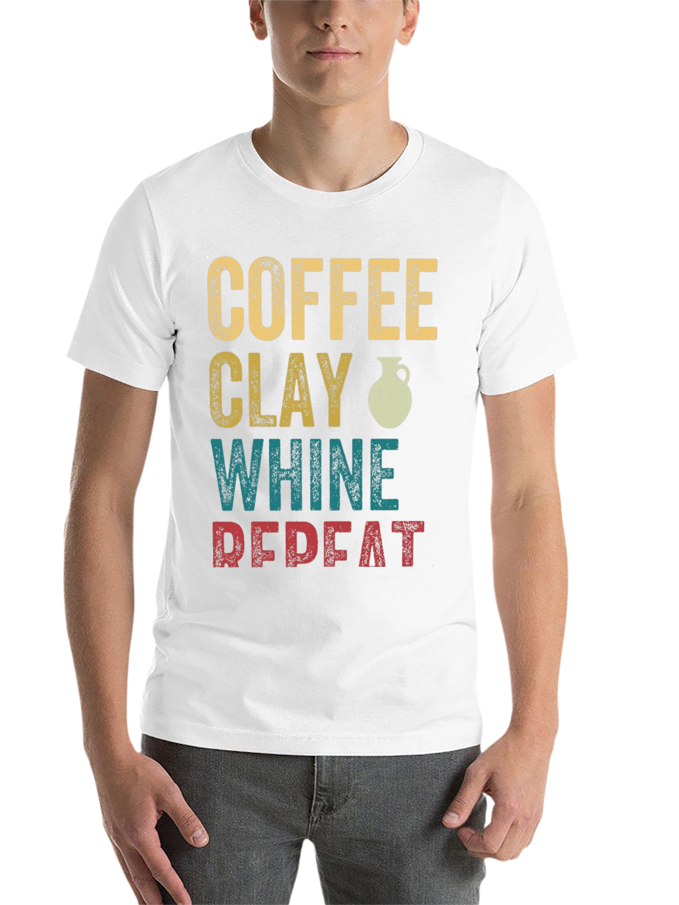 Black Coffee Clay Whine Repeat Graphic T-Shirt view 14