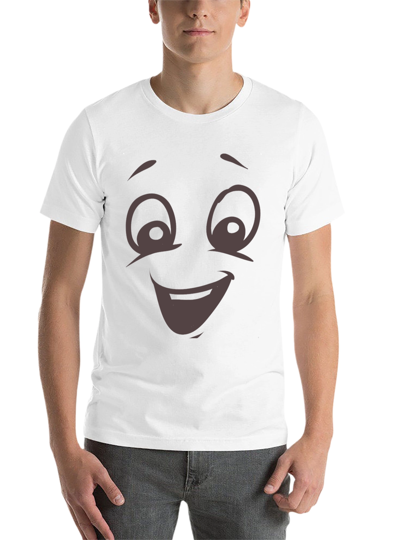 Black Funny Cartoon Face T-Shirt - Expressive Graphic Tee view 14
