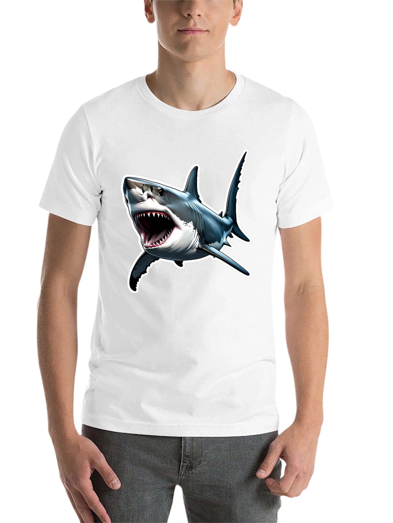 Black Shark Attack T-Shirt - Bold Graphic Tee view 14