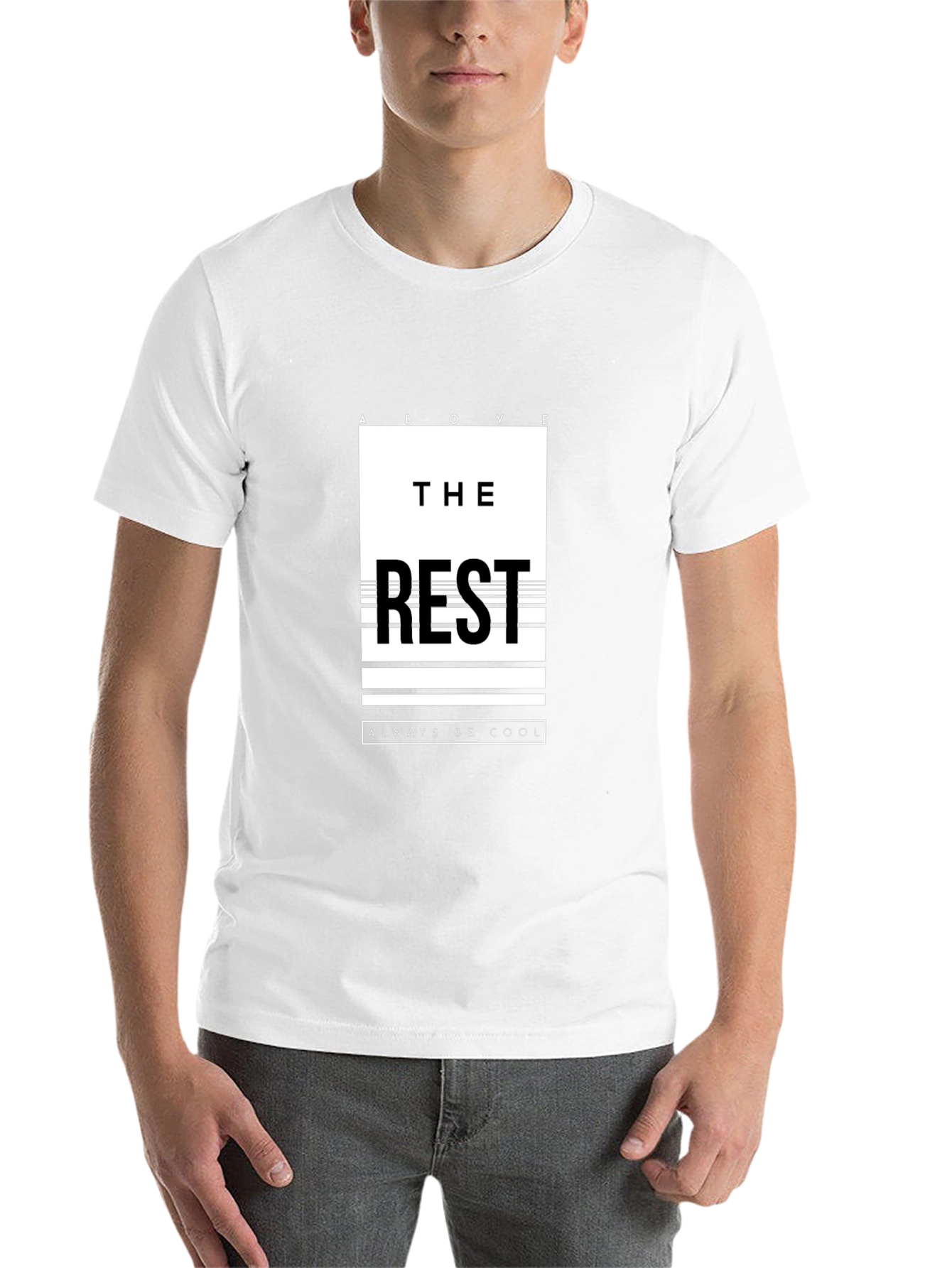 Black Stylish Black T-Shirt with 'Above the Rest' Graphic view 14