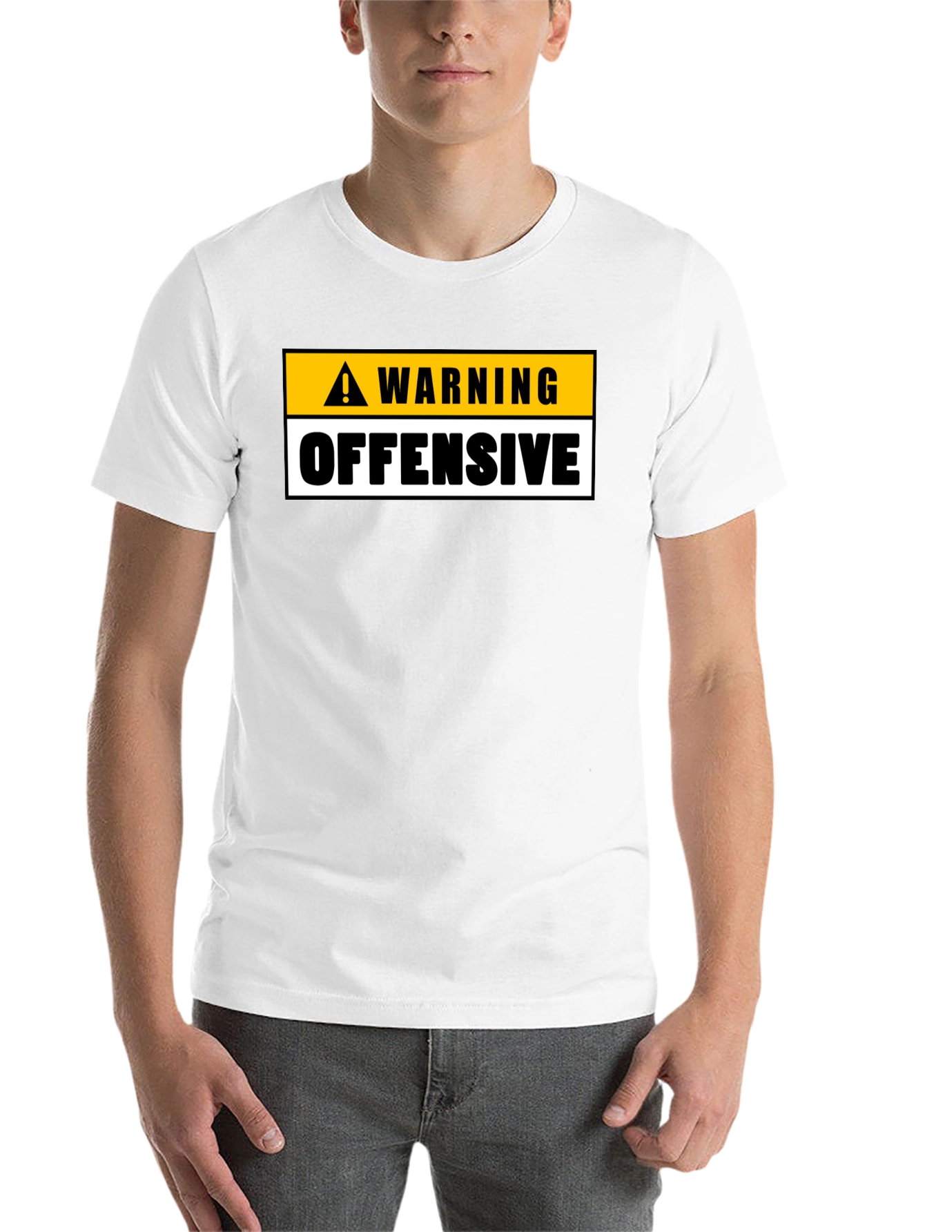 Black Warning Offensive Graphic Tee view 14