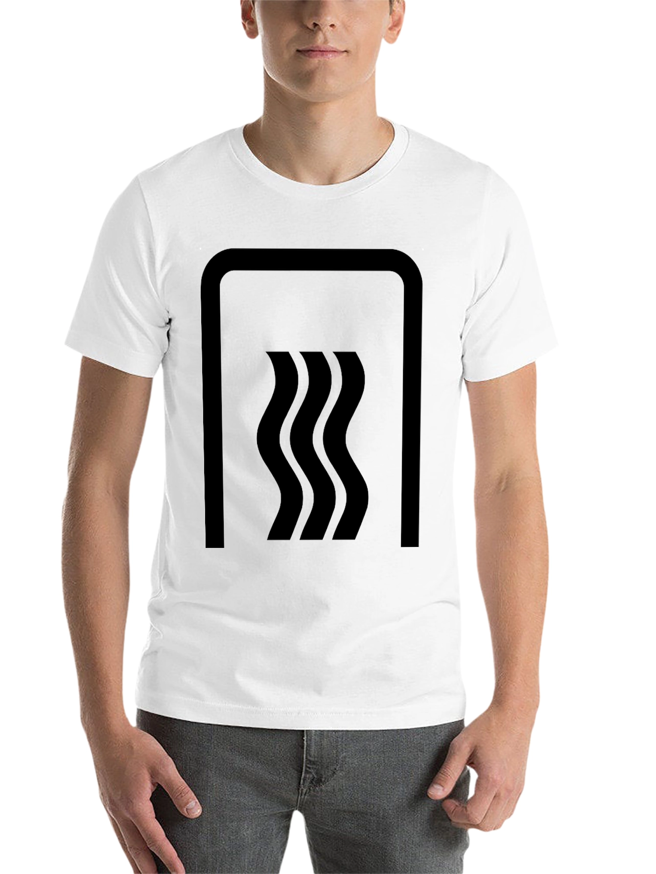 Black Modernist Wave Graphic Black T-Shirt view 14