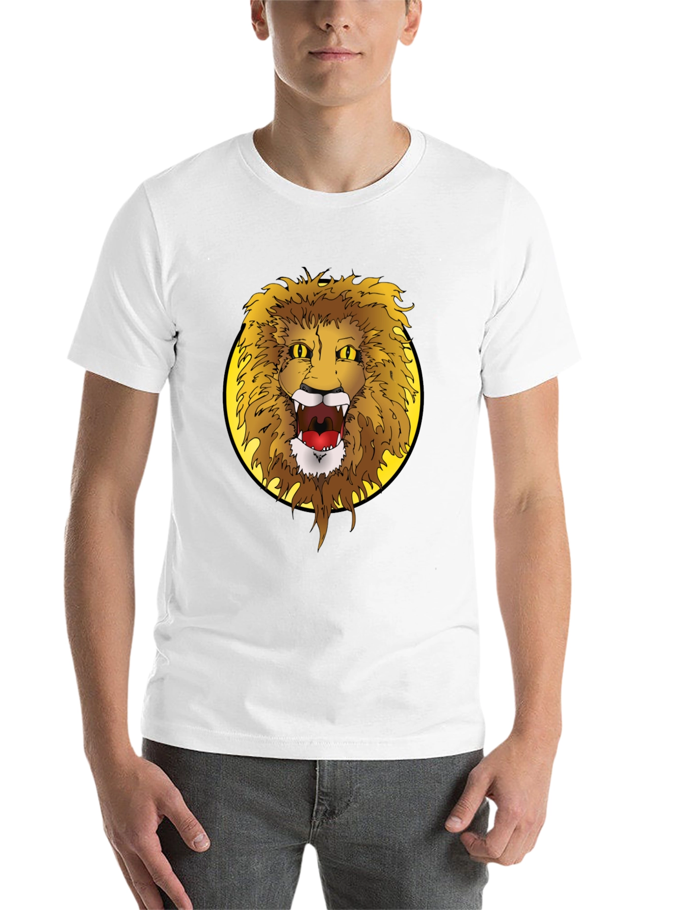 Black Lion Graphic Tee - Fierce Animal Print T-Shirt view 14