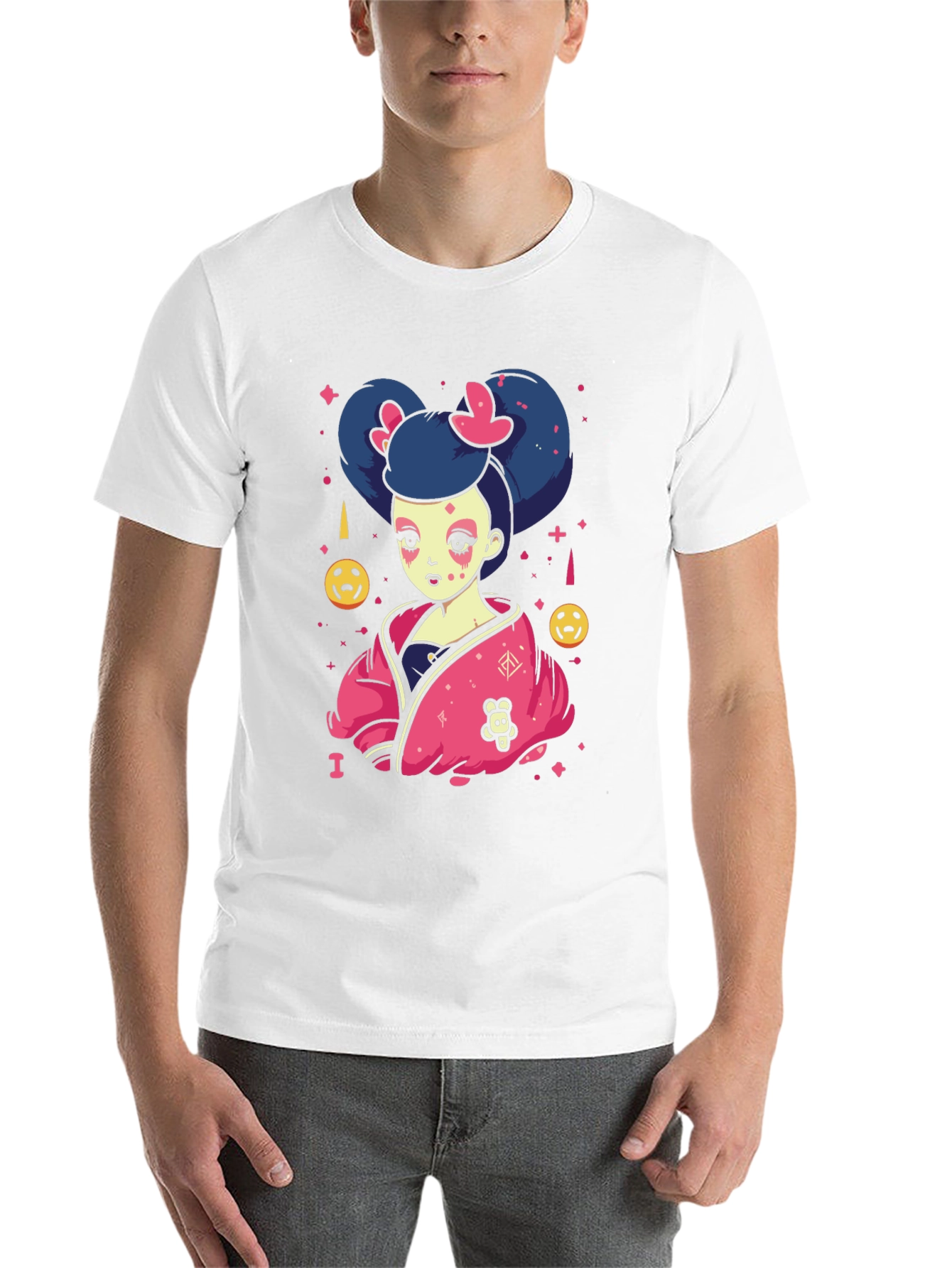 Black Anime Girl Graphic Black T-Shirt view 14