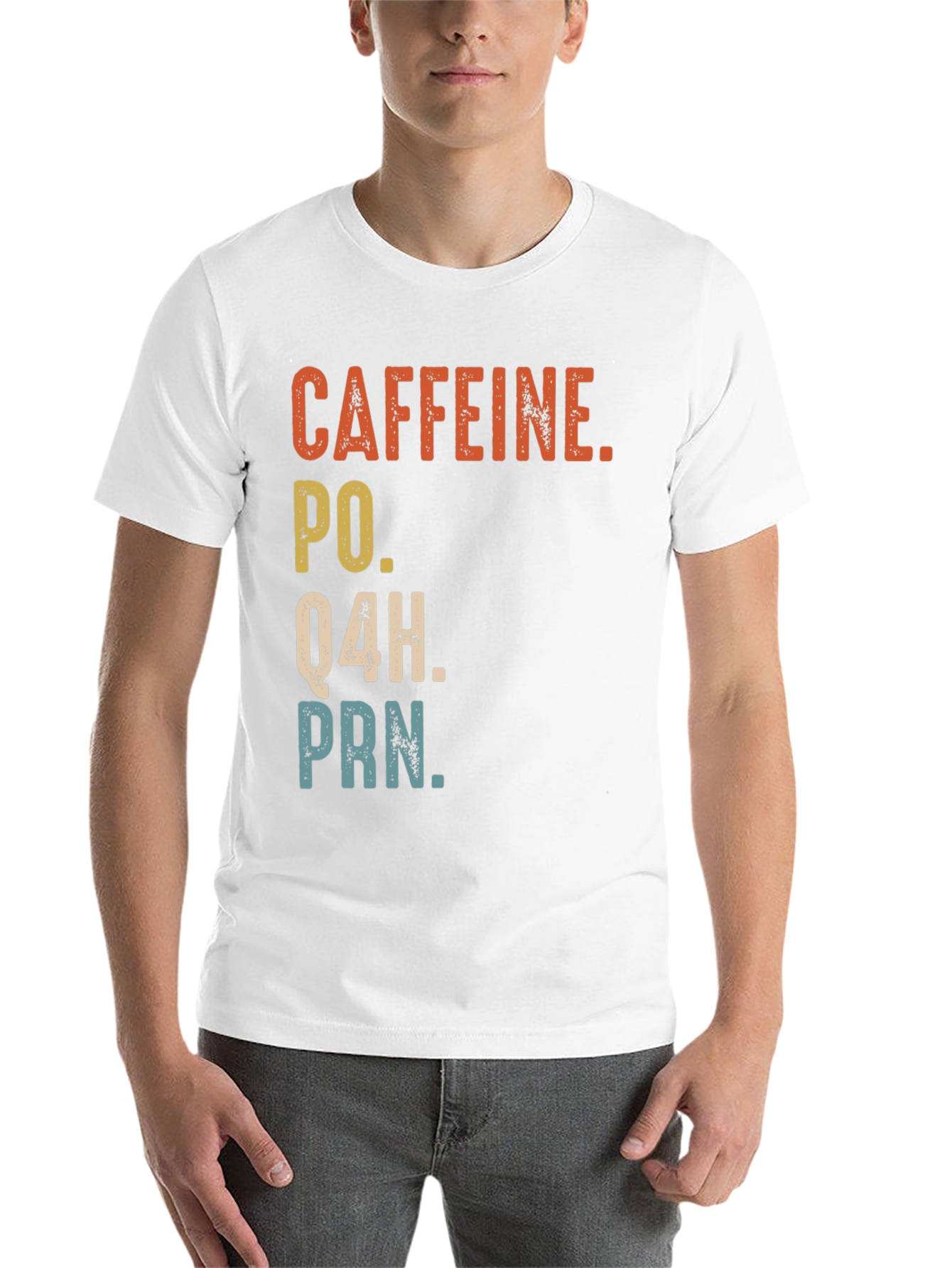 Black Caffeine PO Q4H PRN Nurse Humor T-Shirt view 14