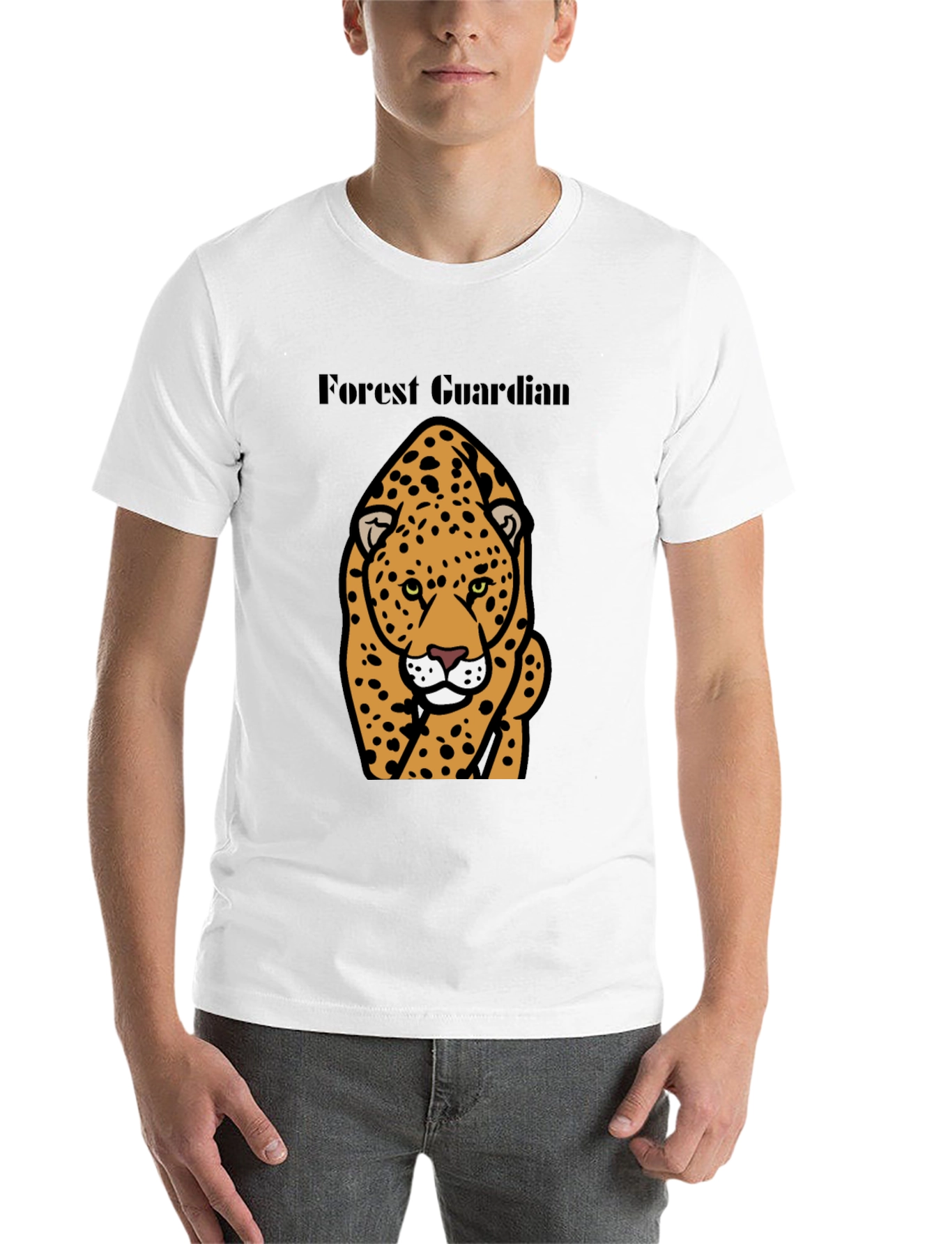 Black Forest Guardian Leopard Graphic Tee - Black view 14