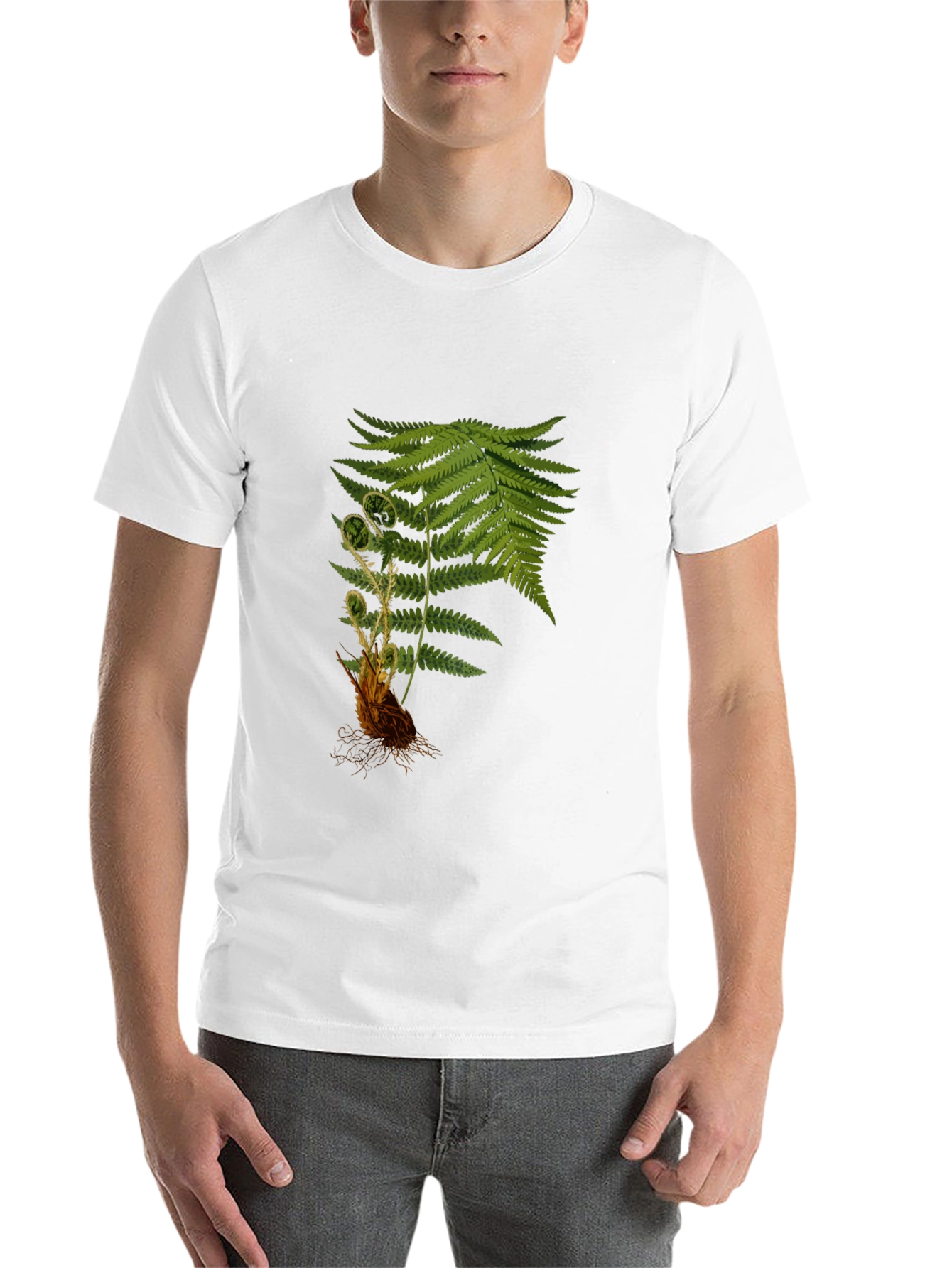 Black Fern Print Black T-Shirt view 14