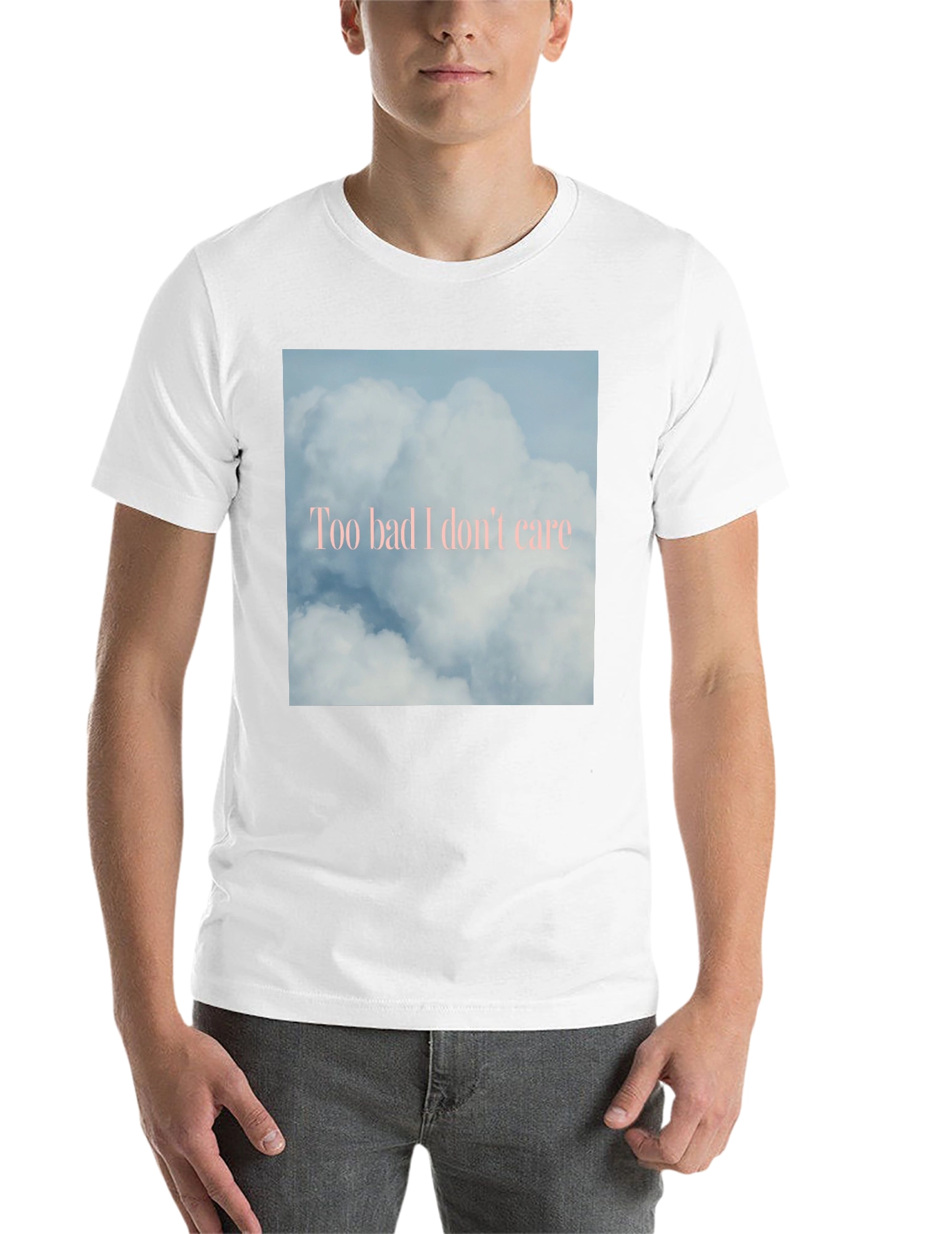Black Too Bad I Don't Care Cloud Graphic Tee view 14
