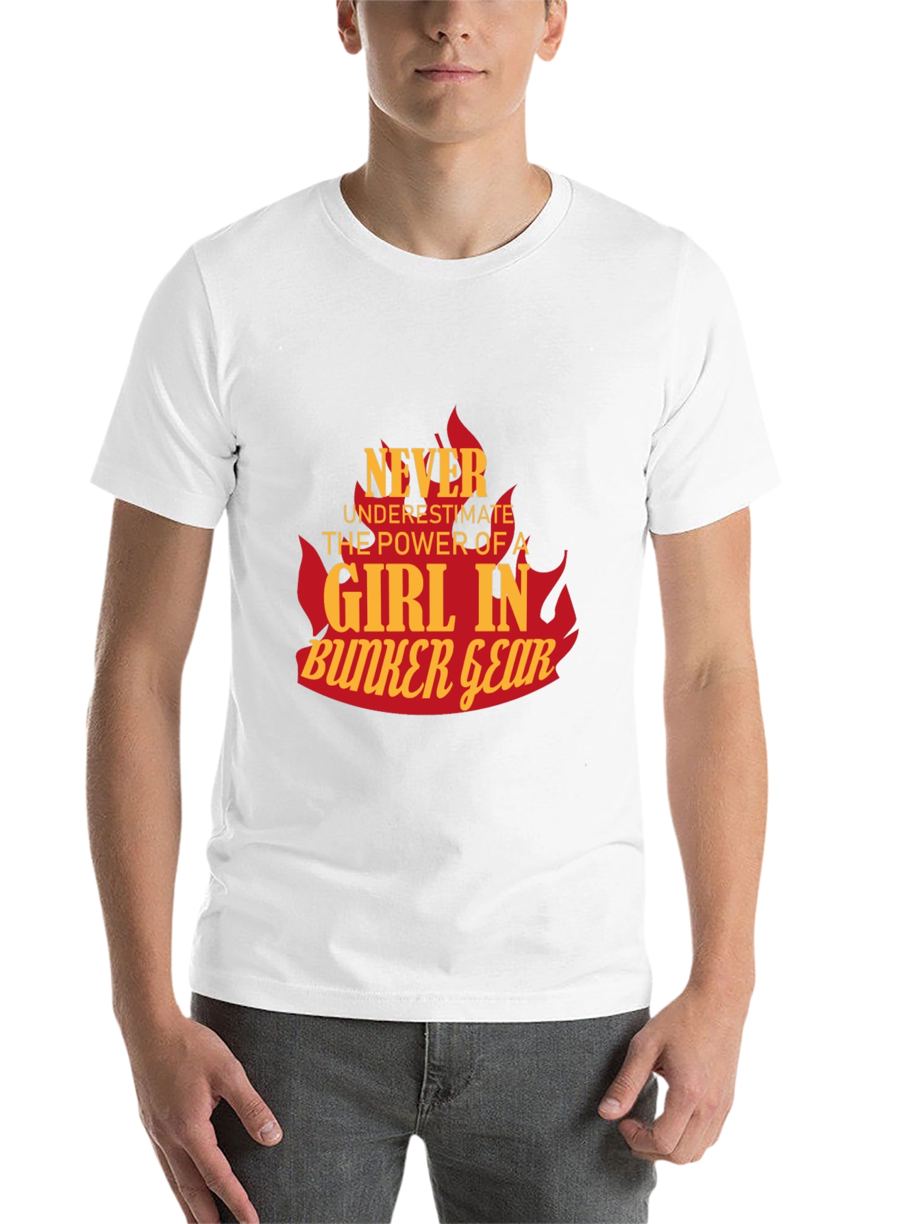 Black Girl in Bunker Gear Tee - Firefighter Pride view 14