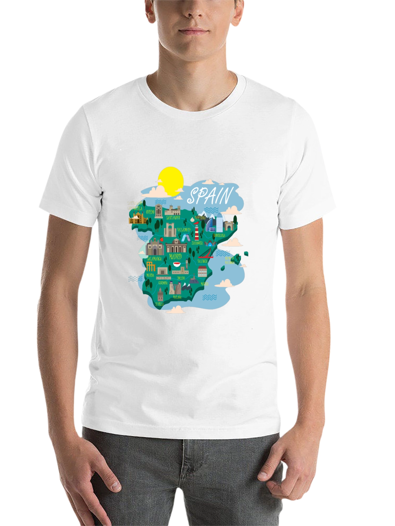 Spain Map Graphic Tee - Unique Travel Souvenir - 14