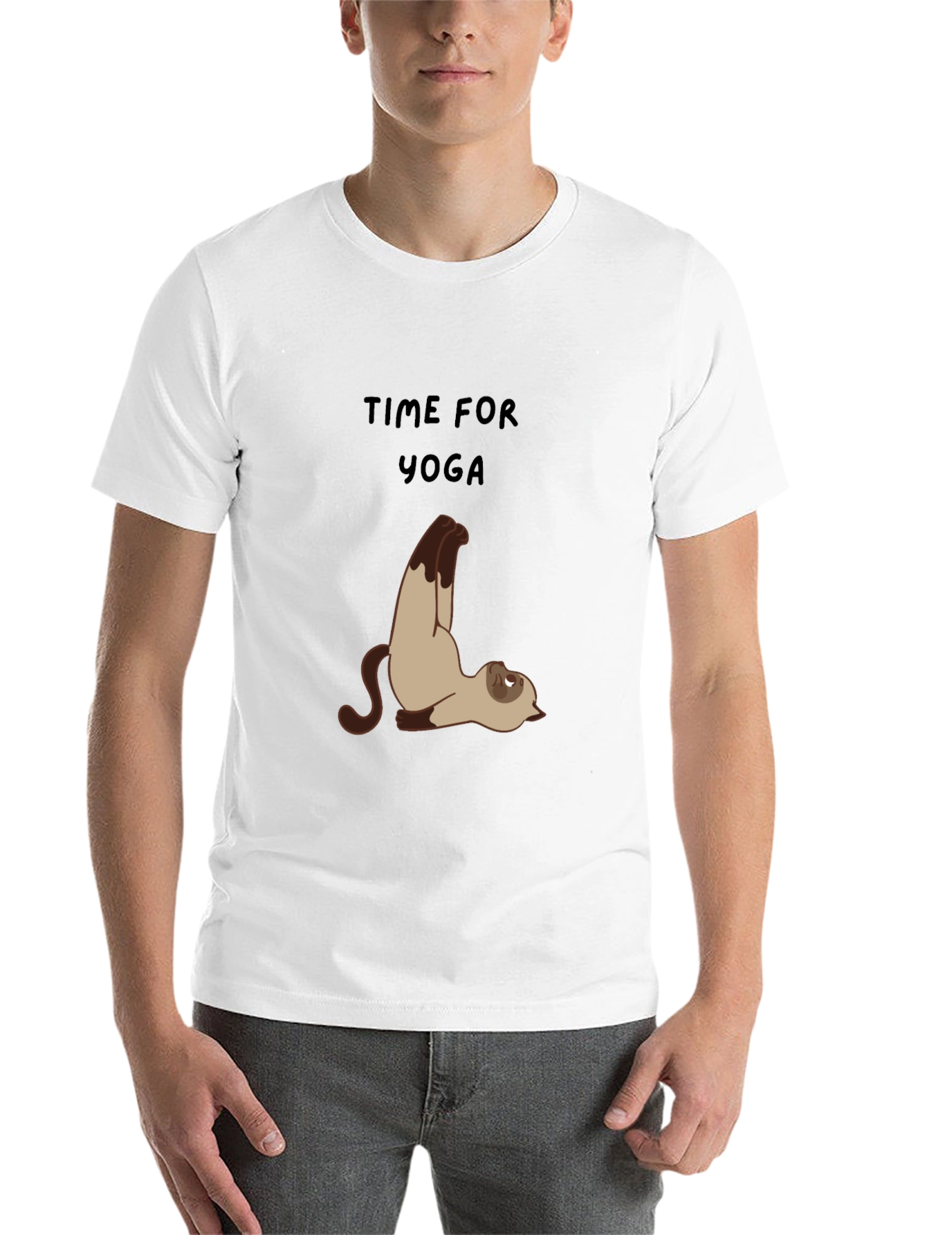 Black Yoga Cat Graphic Tee - Relaxed Fit view 14