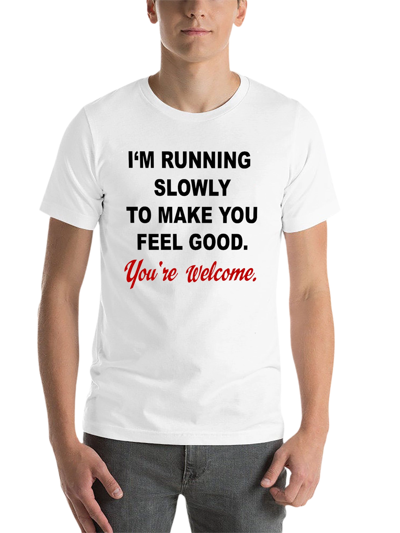 Black Funny Running Slogan T-Shirt - You're Welcome view 14