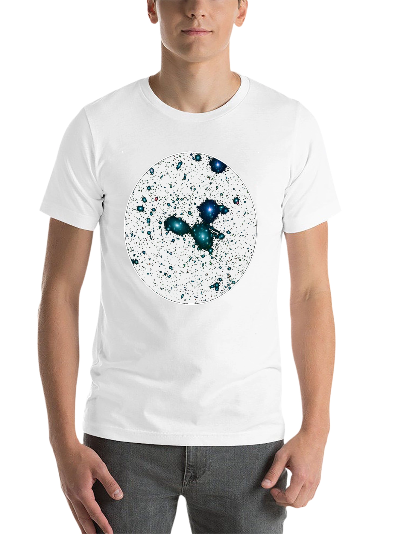 Black Cosmic Galaxy Graphic Tee - Black Cotton Blend view 14