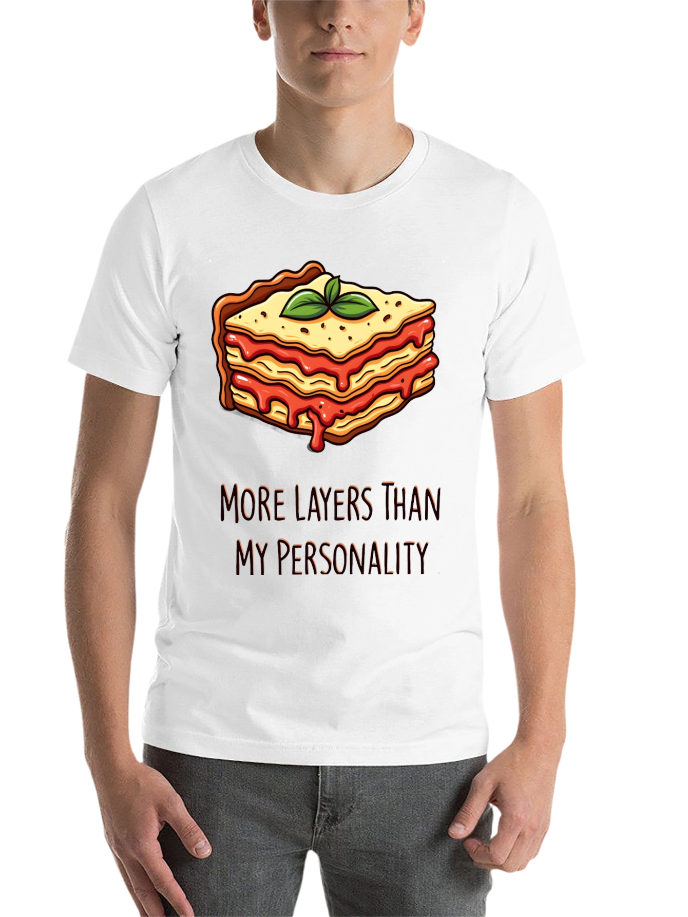 Black Lasagna Layers T-Shirt Funny Foodie Tee view 14