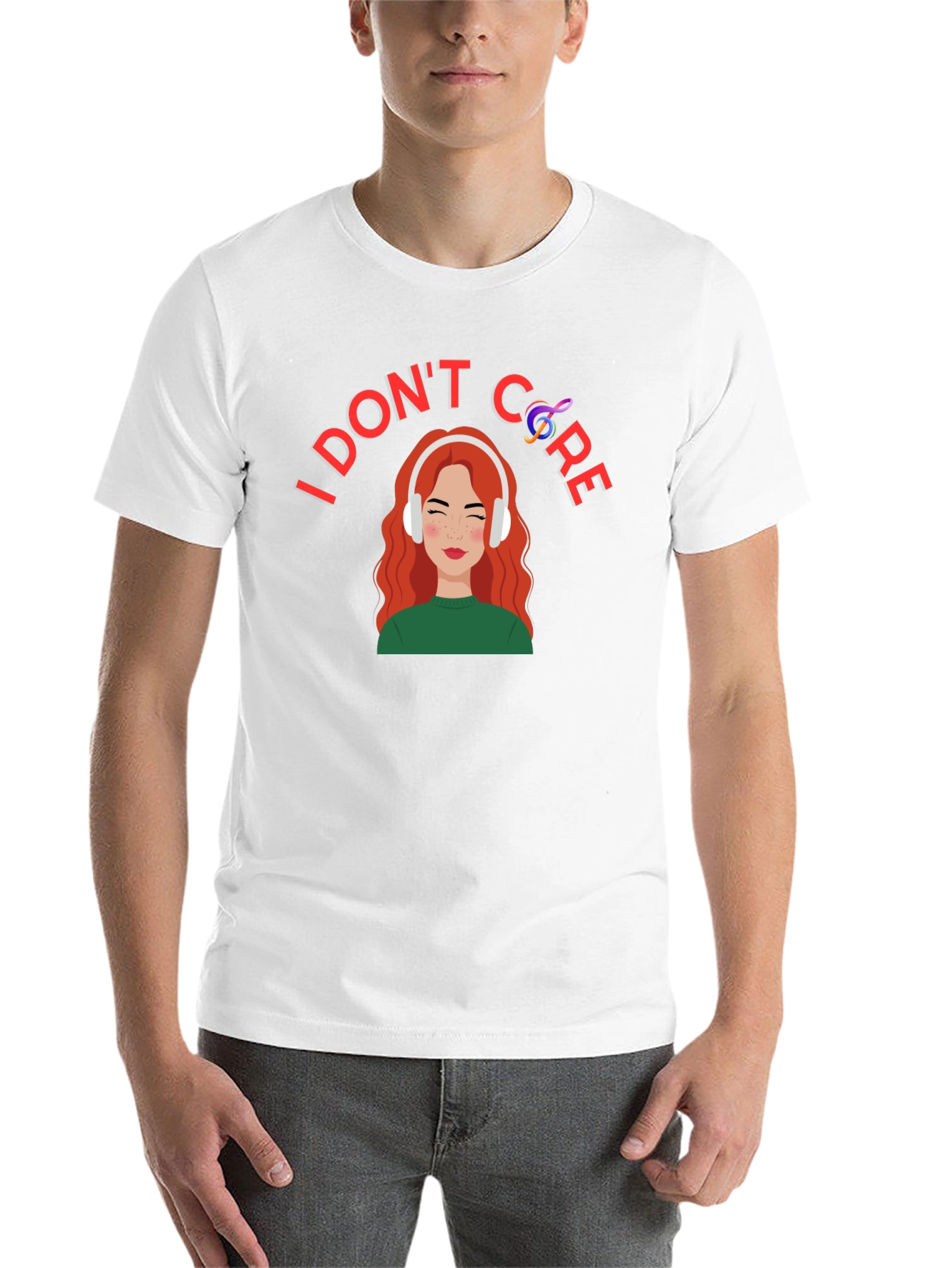 Black I Don't Care T-Shirt: Music Lover Graphic Tee view 14