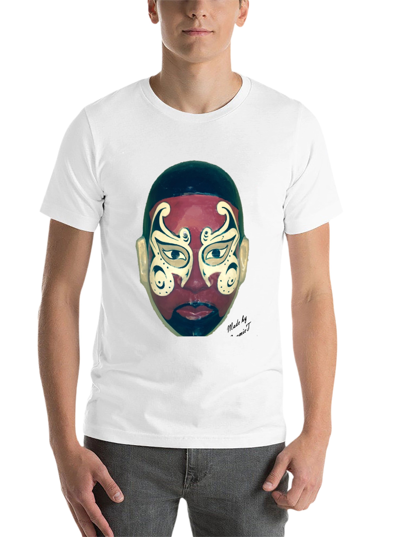 Black Unique Mask Graphic T-Shirt view 14