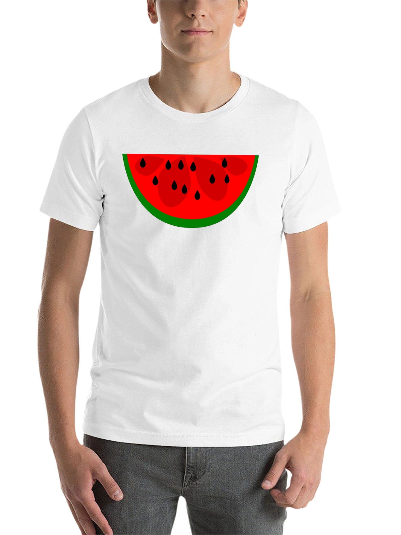 Black Watermelon Slice Graphic Tee - Black Cotton Blend view 14