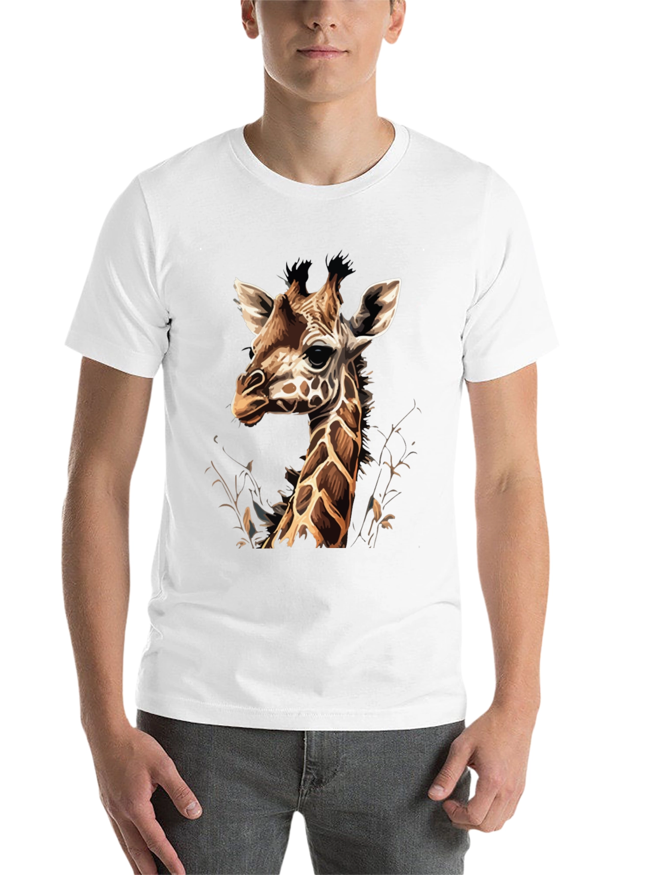 Black Giraffe Graphic Tee - Unique Animal Print T-Shirt view 14