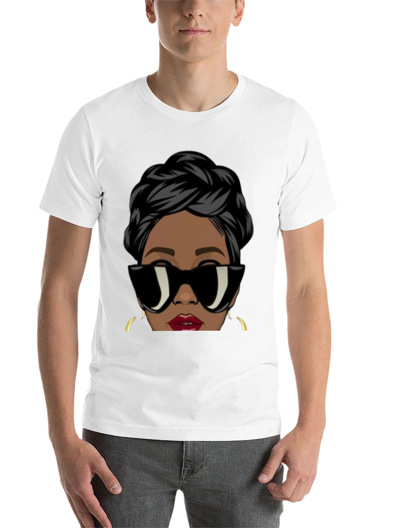 Black Stylish Woman Graphic Tee - Black view 14